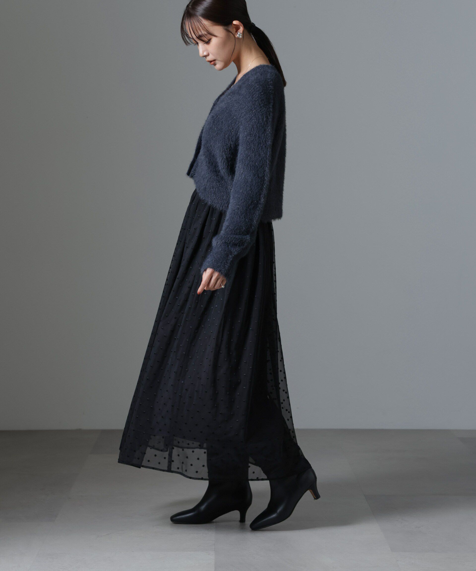 nano･universe「ドット刺繍チュールギャザースカート」|スカート|