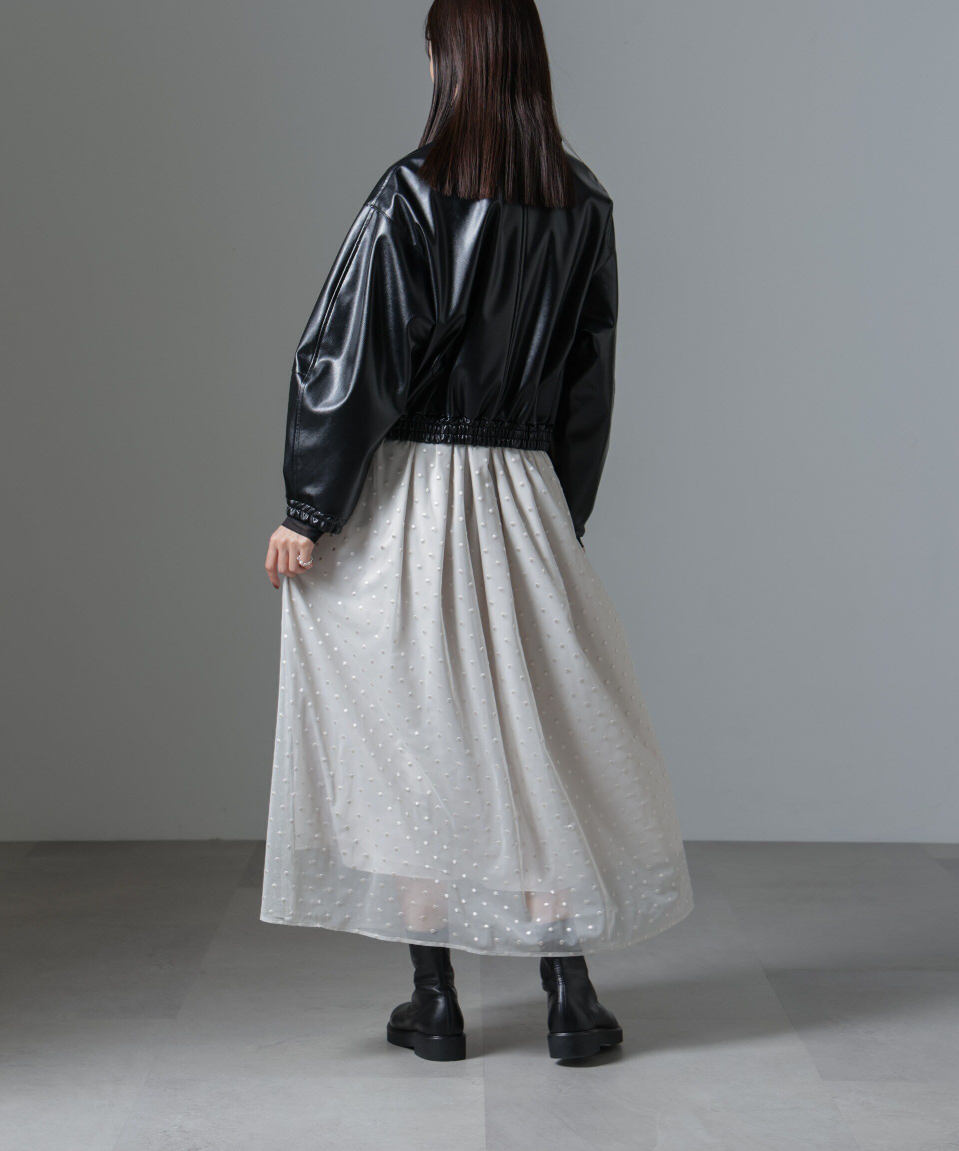 nano･universe「ドット刺繍チュールギャザースカート」|スカート|