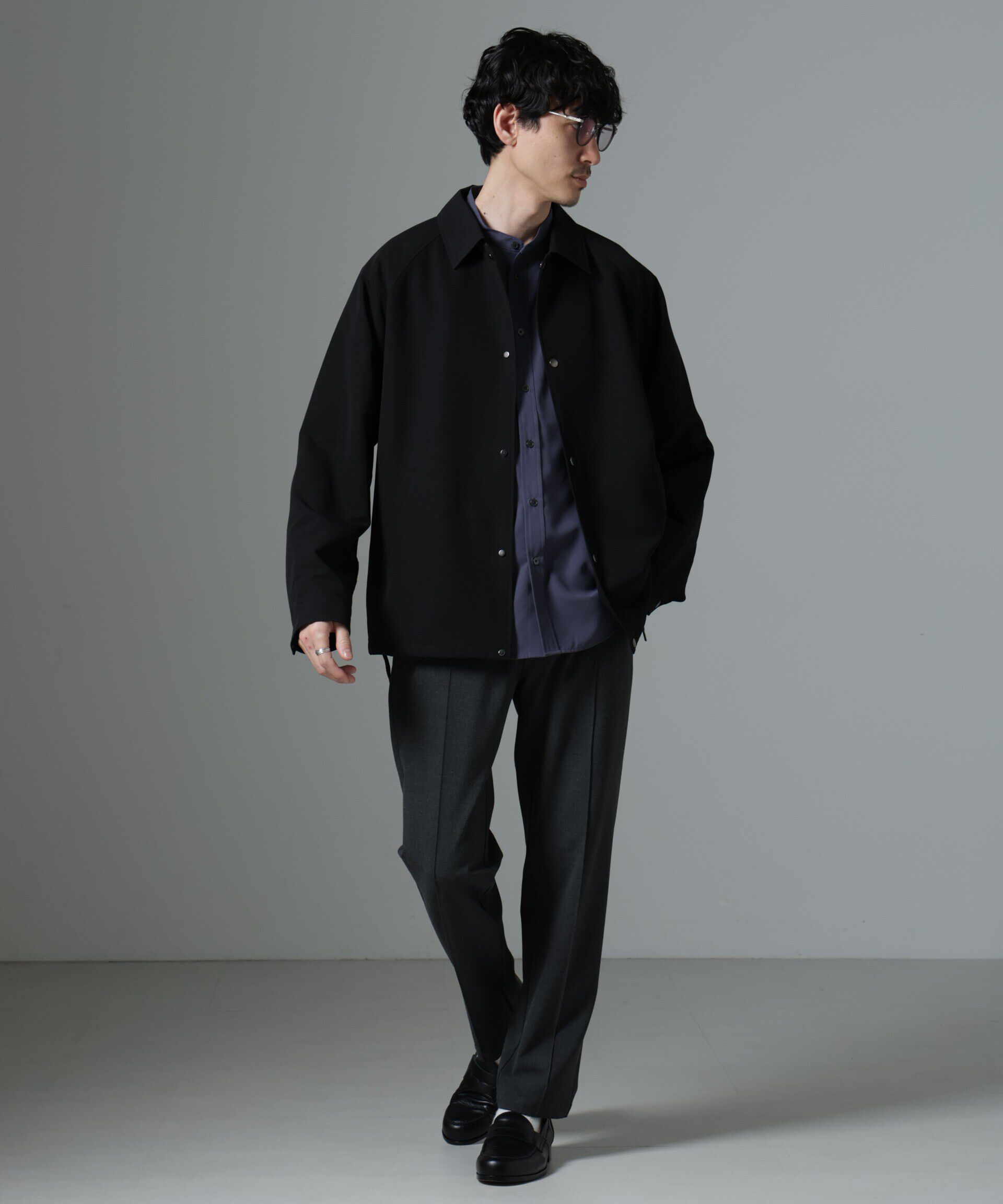 nano･universe「イタリアンドットリラックスコーチジャケット」|ブルゾン・スタジャン|