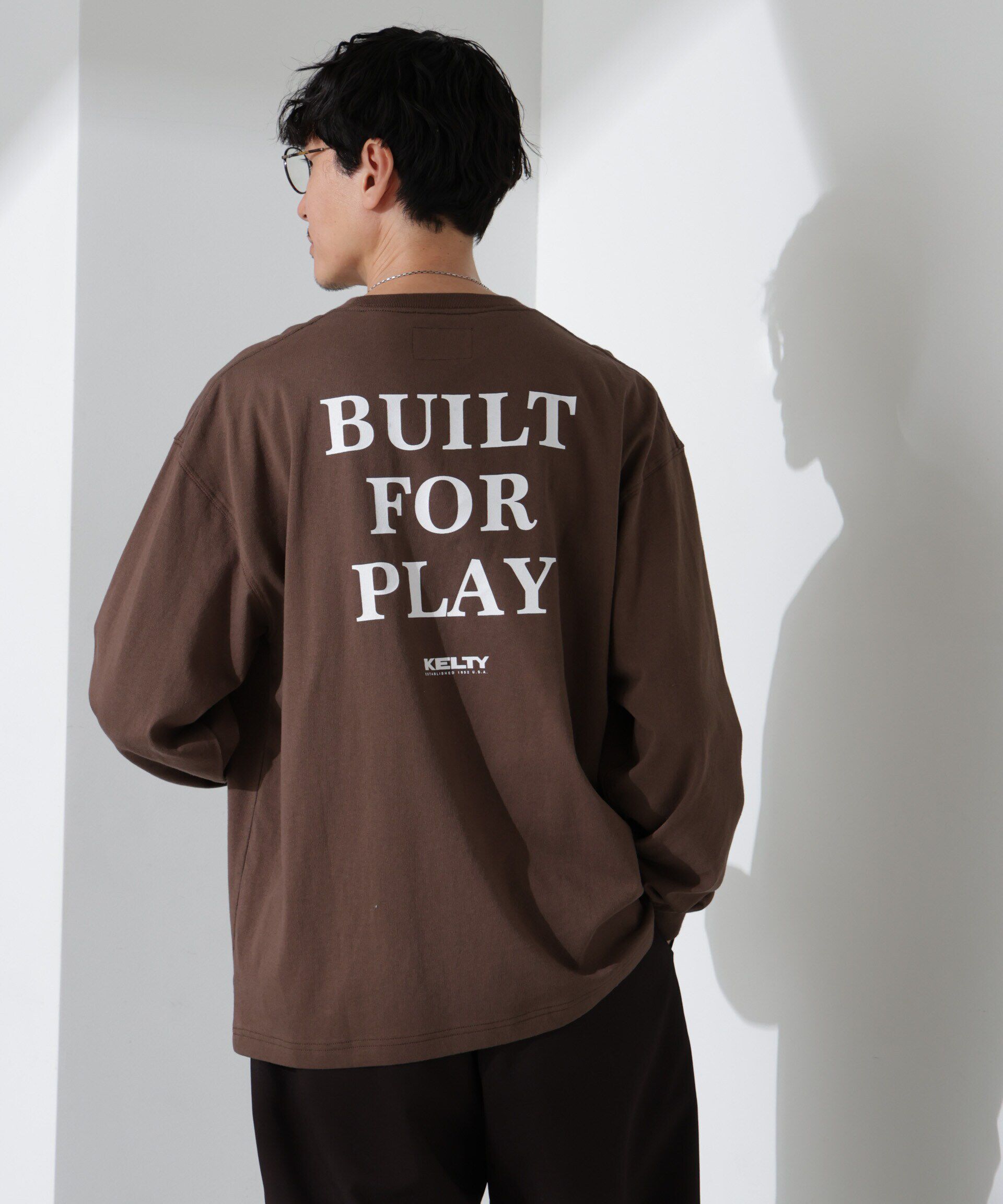 nano･universe「「KELTY&times;NANO universe」USAコットン天竺Tシャツ長袖」|Tシャツ・カットソー|ブラウン