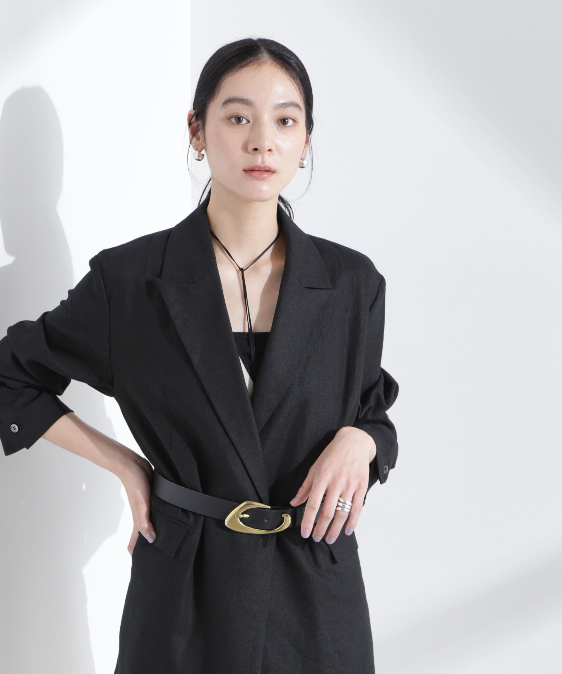 nano･universe「リネン混ボタンレスジャケット(セットアップ可)」|テーラードジャケット|