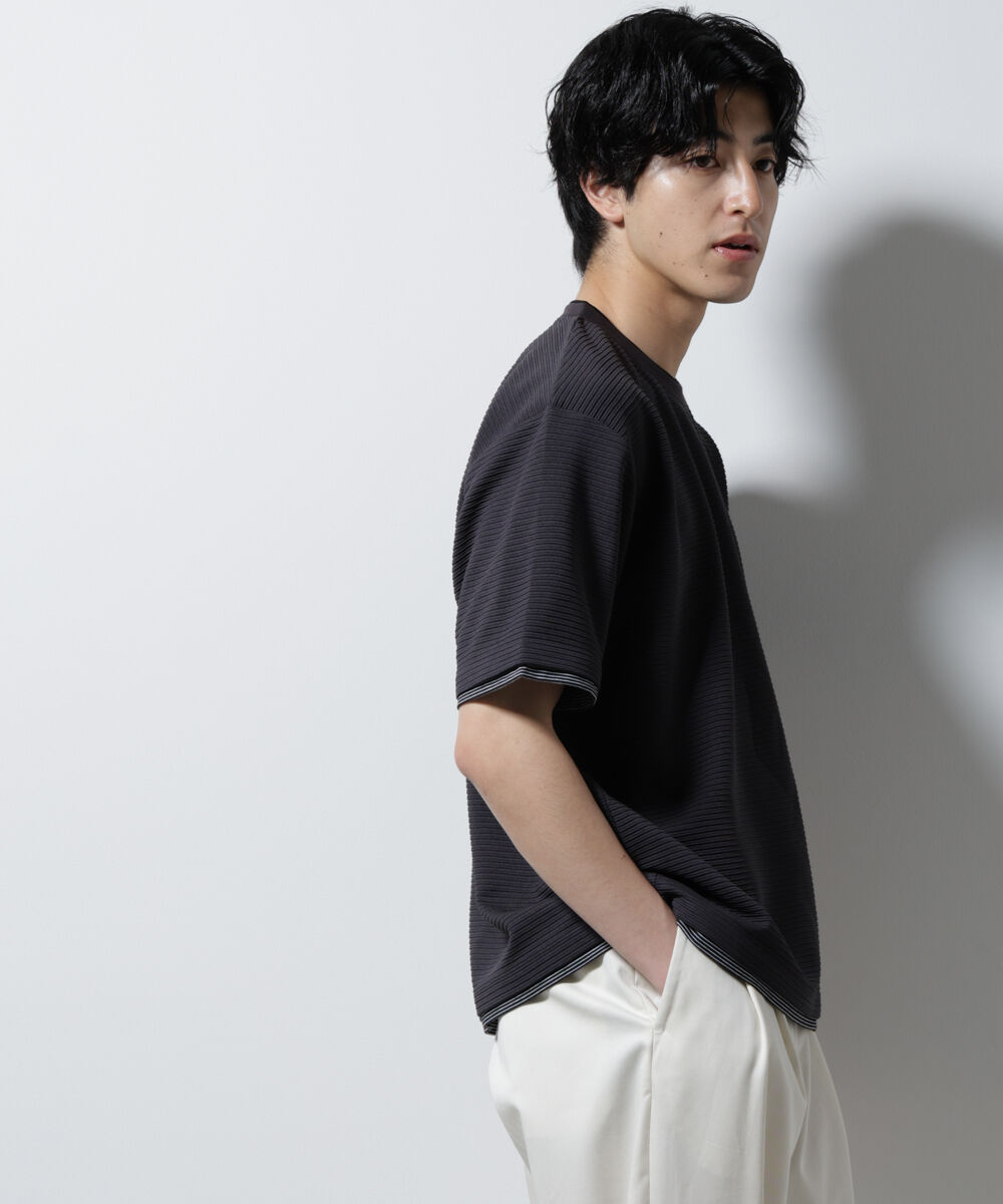 nano･universe「ガーターフェイクレイヤードTシャツ 半袖」|Tシャツ・カットソー|