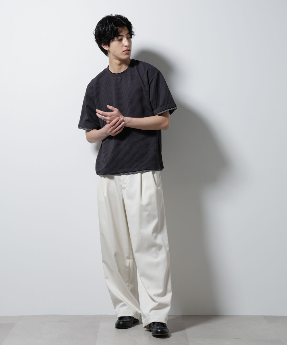 nano･universe「ガーターフェイクレイヤードTシャツ 半袖」|Tシャツ・カットソー|