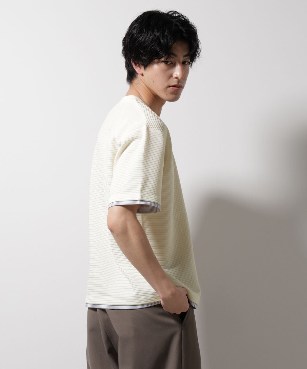 nano･universe「ガーターフェイクレイヤードTシャツ 半袖」|Tシャツ・カットソー|