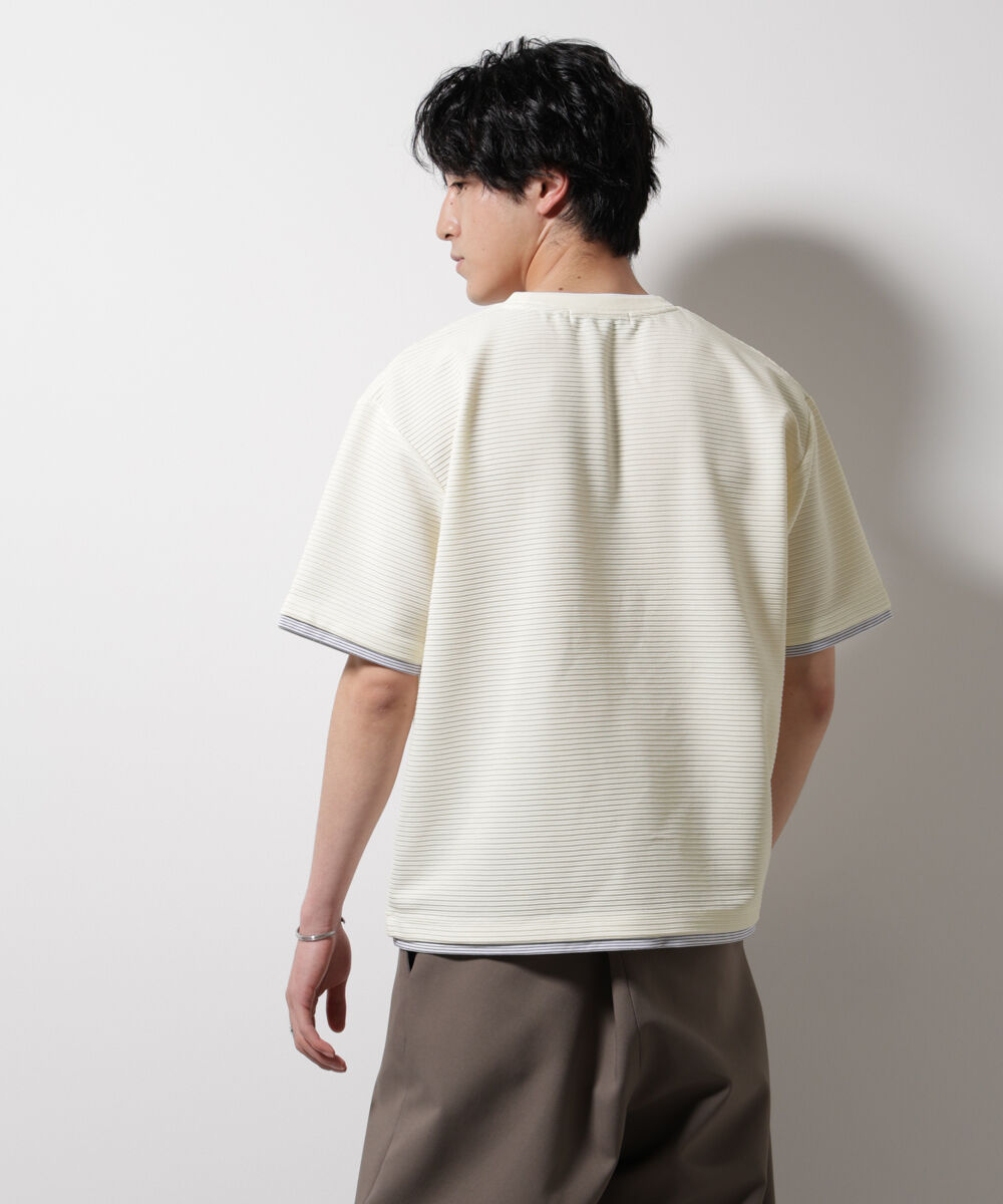 nano･universe「ガーターフェイクレイヤードTシャツ 半袖」|Tシャツ・カットソー|