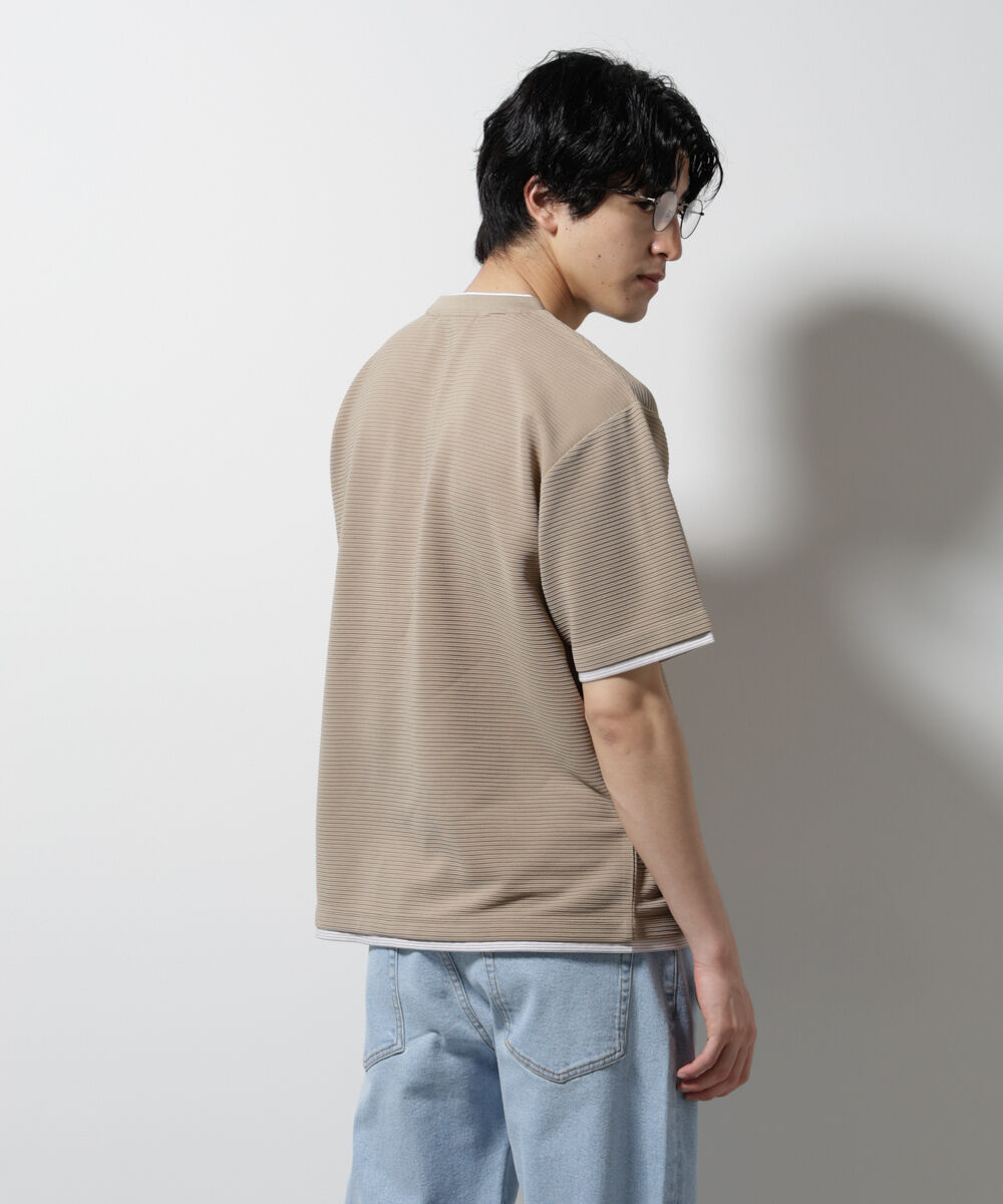 nano･universe「ガーターフェイクレイヤードTシャツ 半袖」|Tシャツ・カットソー|