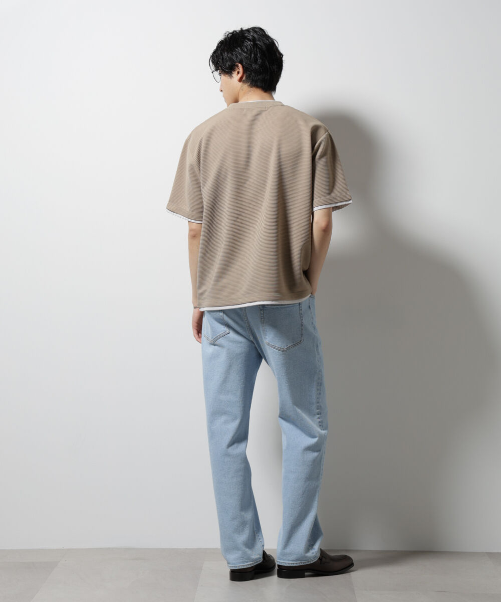 nano･universe「ガーターフェイクレイヤードTシャツ 半袖」|Tシャツ・カットソー|