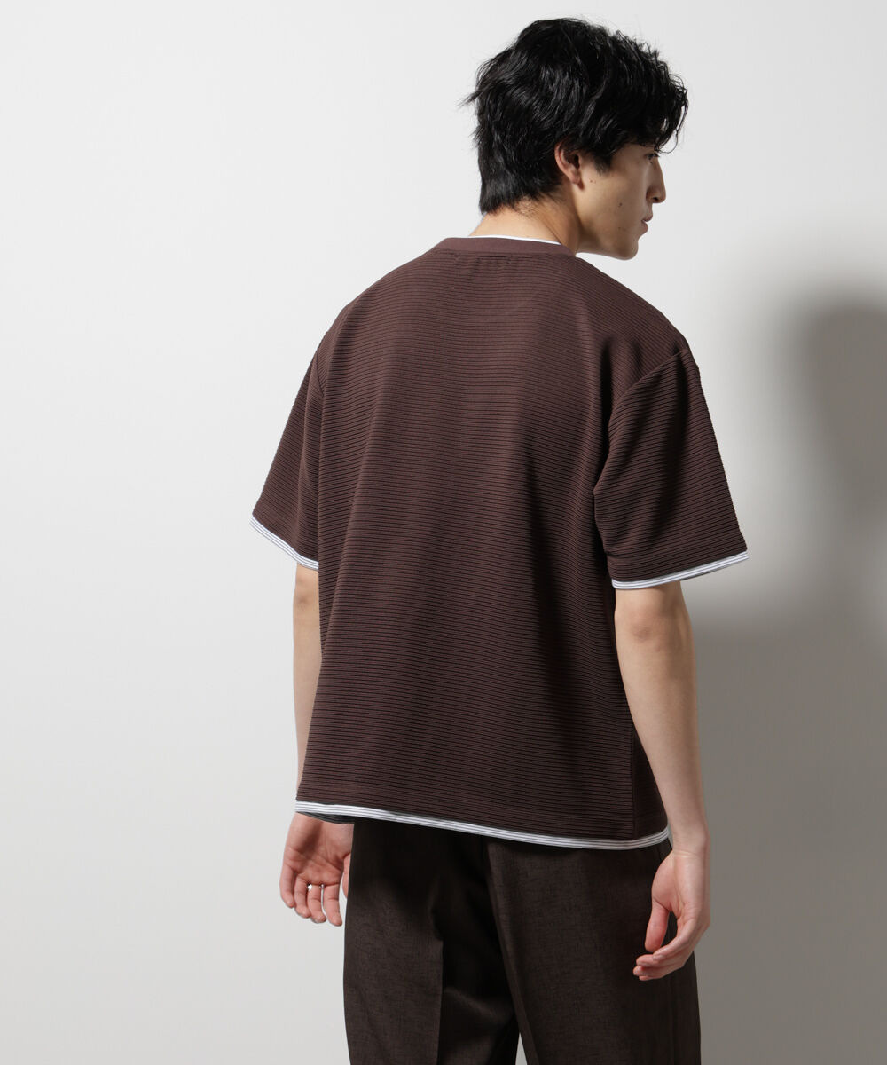 nano･universe「ガーターフェイクレイヤードTシャツ 半袖」|Tシャツ・カットソー|