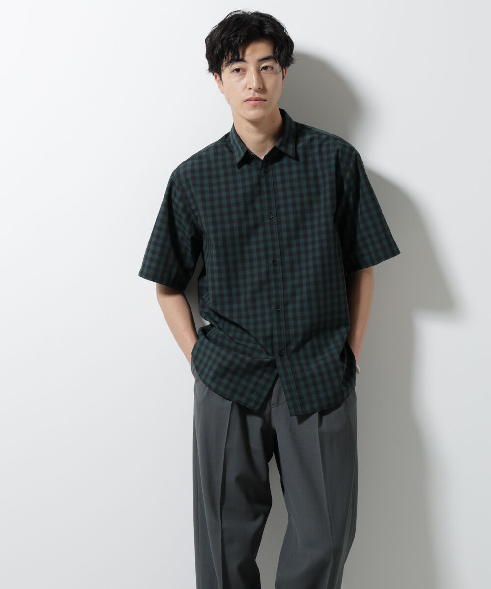 nano･universe「オリジナルギンガムシャツ 半袖」|シャツ・ブラウス|