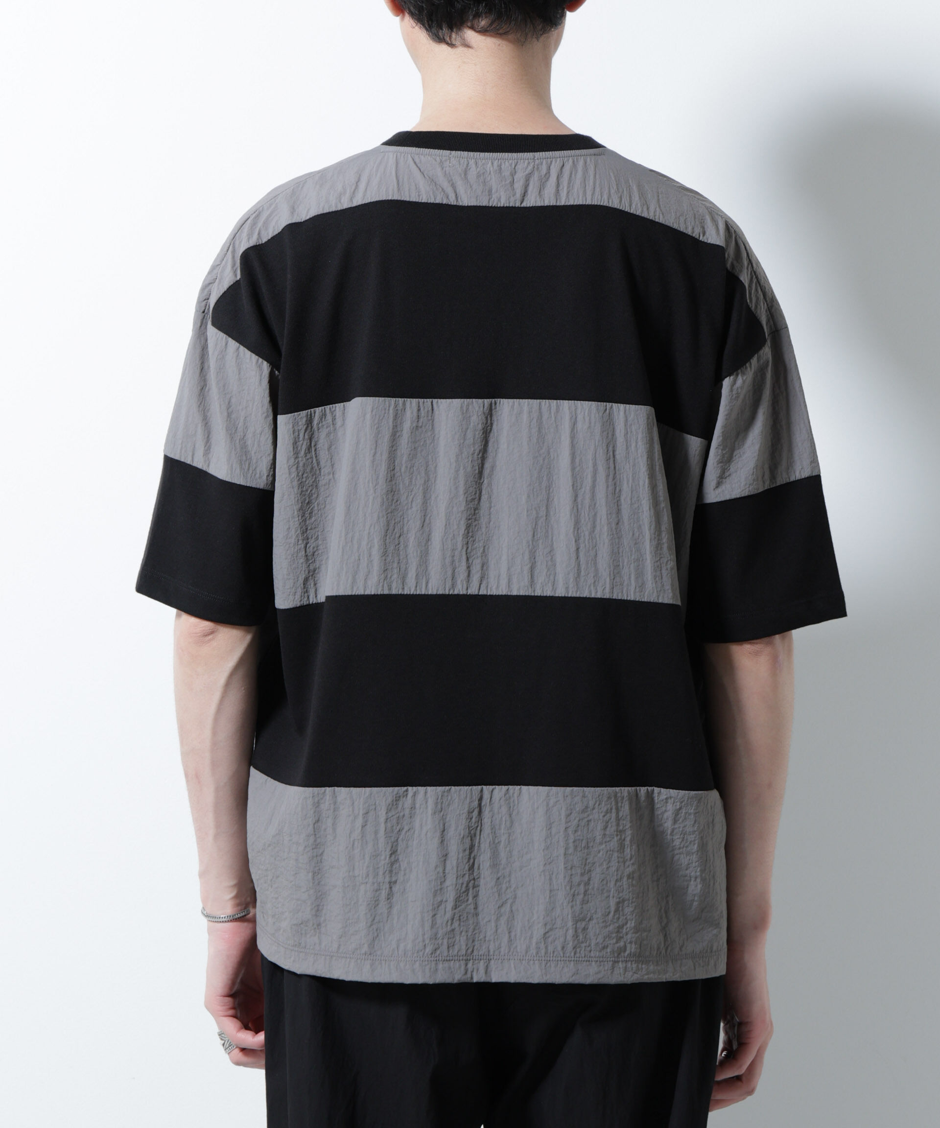 nano･universe「リラックス異素材ボーダーTシャツ 半袖」|Tシャツ・カットソー|