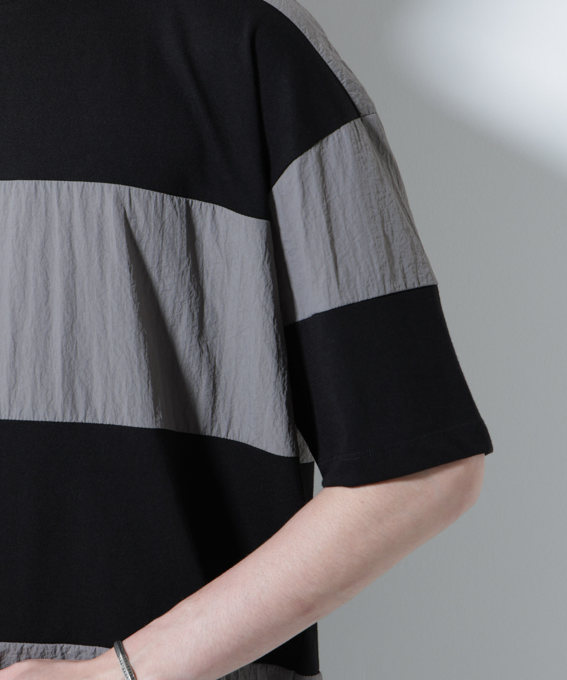 nano･universe「リラックス異素材ボーダーTシャツ 半袖」|Tシャツ・カットソー|