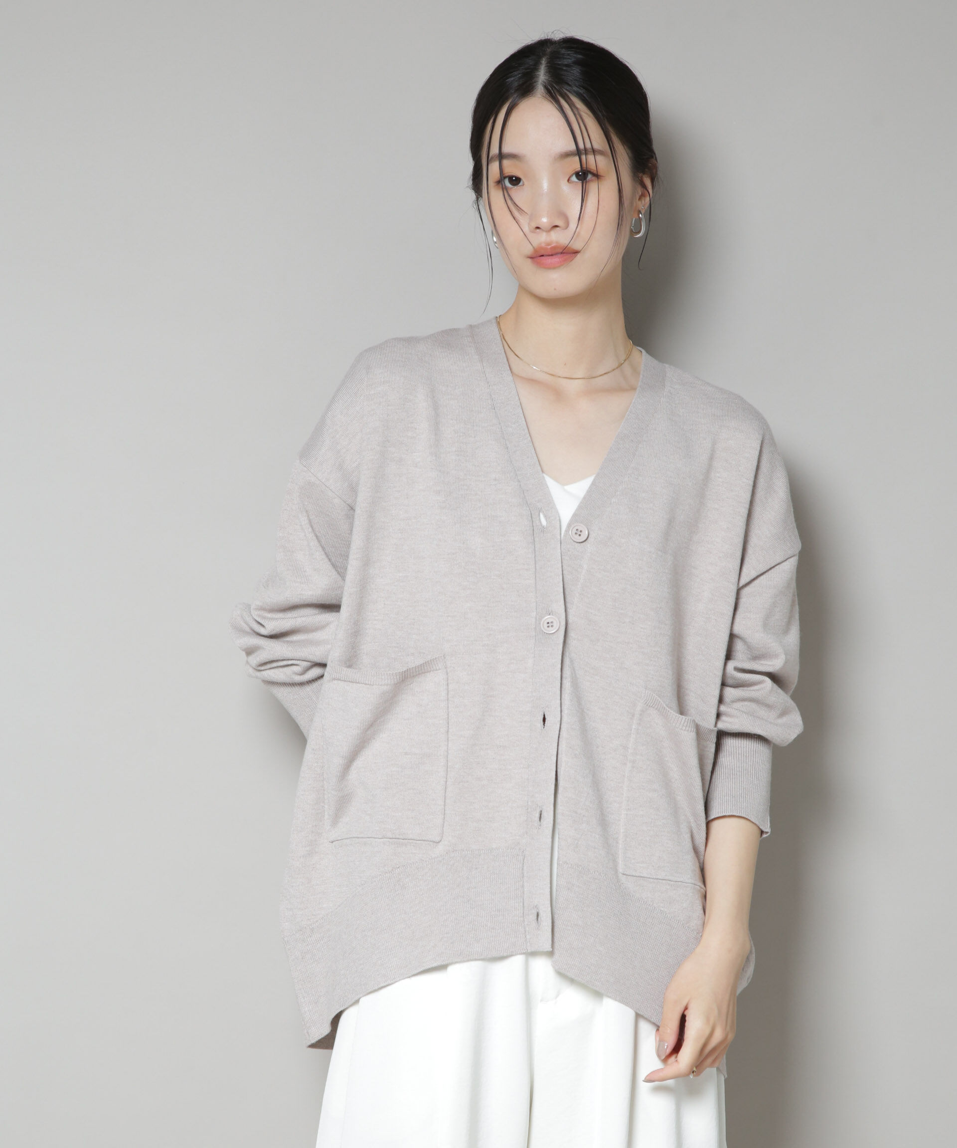 nano･universe「毛玉抑制ニットカーディガン(セットアップ可)」|ニット・セーター|