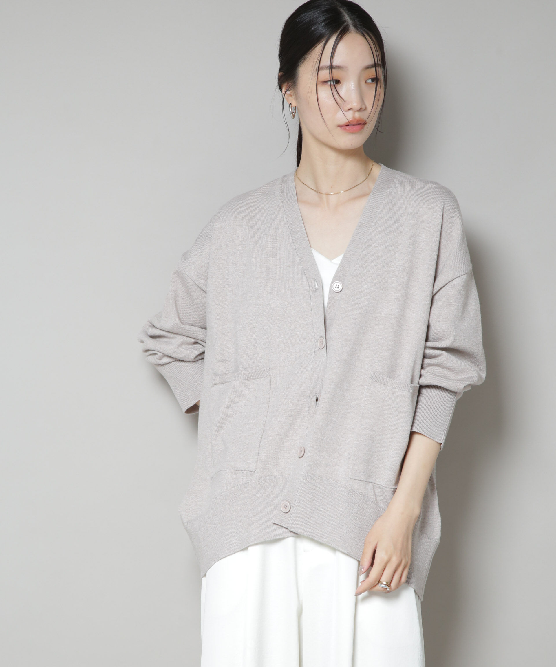 nano･universe「毛玉抑制ニットカーディガン(セットアップ可)」|ニット・セーター|