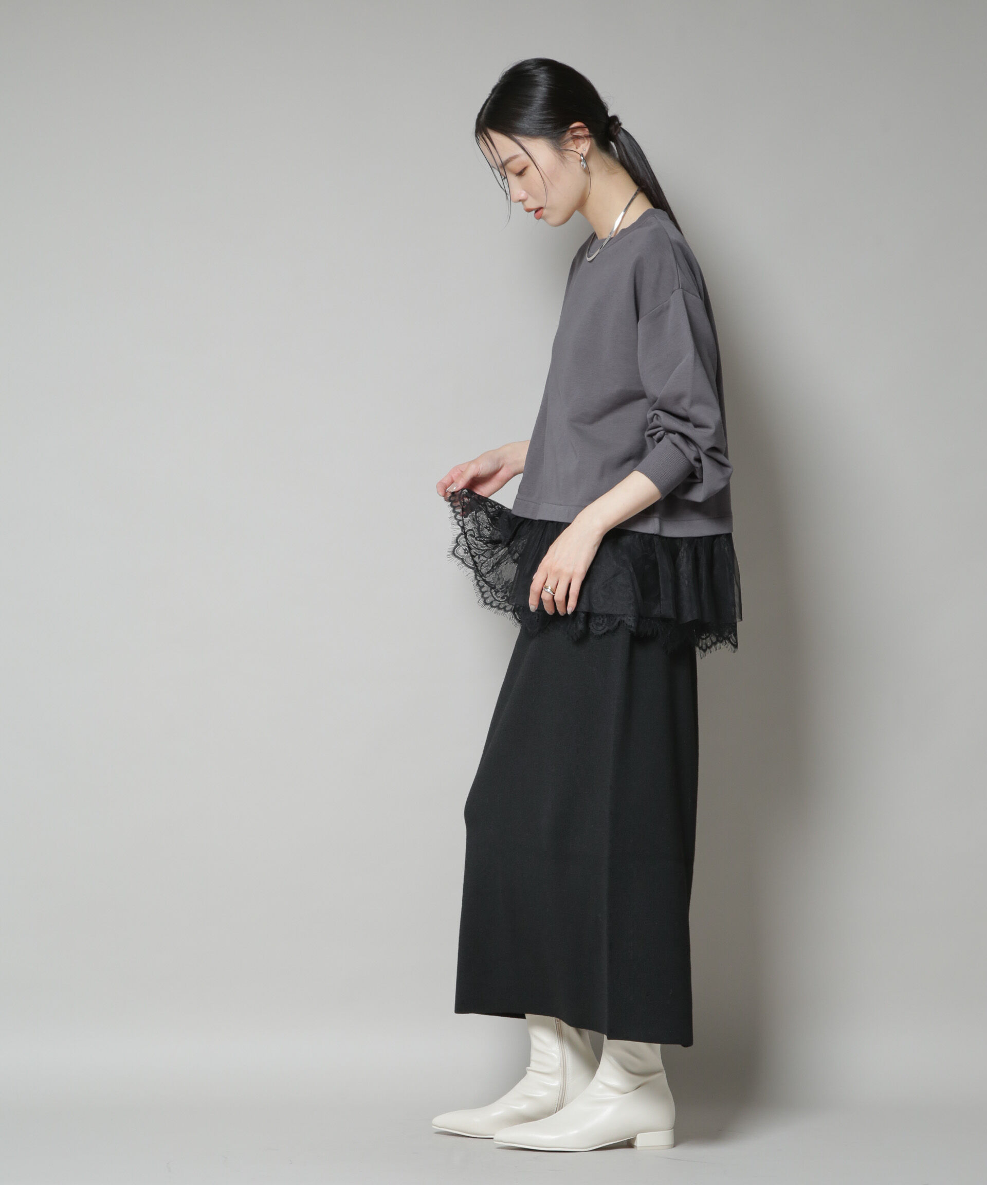 nano･universe「毛玉抑制総針スカート(セットアップ可)」|スカート|