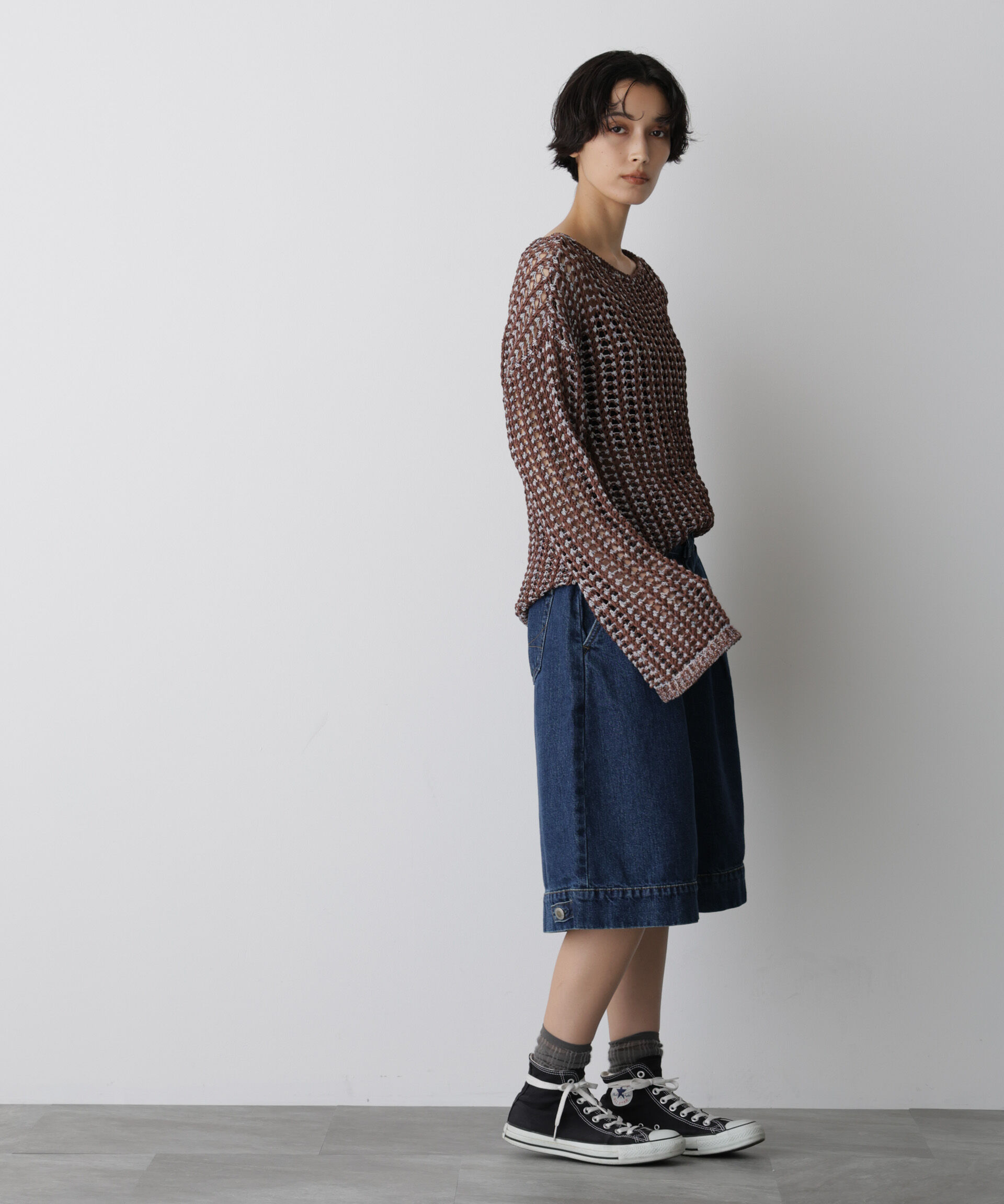 nano･universe「「STEVELOUR」シャイニーレースニットトップス」|ニット・セーター|