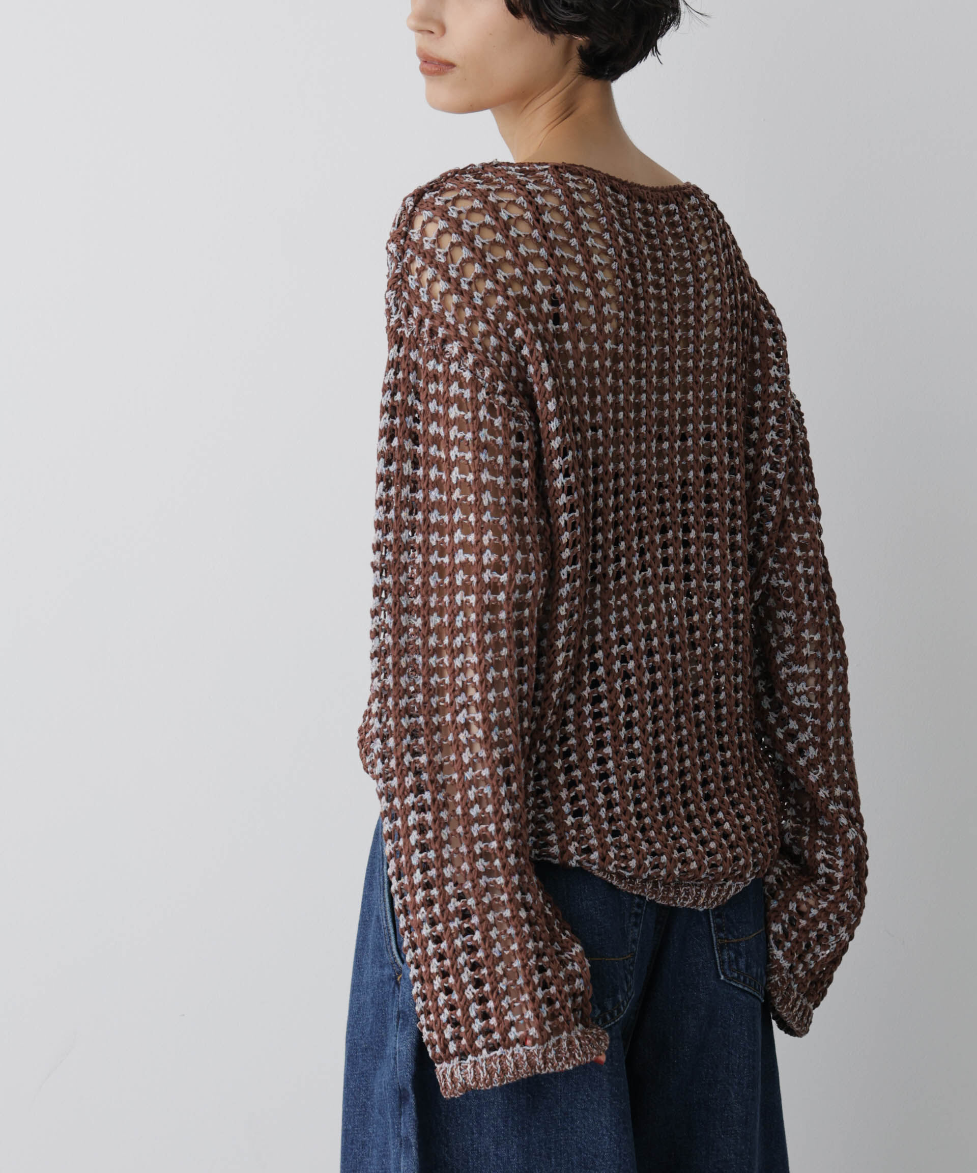 nano･universe「「STEVELOUR」シャイニーレースニットトップス」|ニット・セーター|