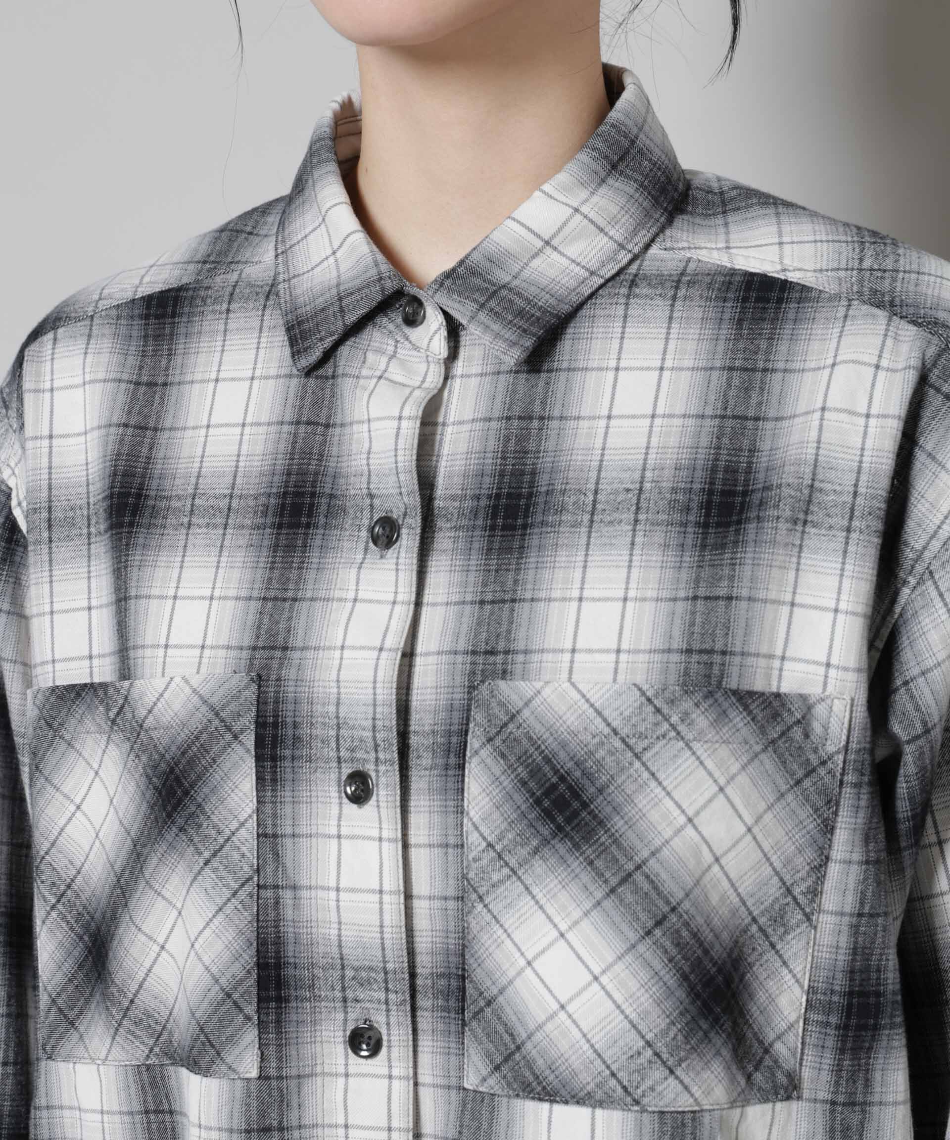 nano･universe「オンブレチェックオーバーネルシャツ」|シャツ・ブラウス|