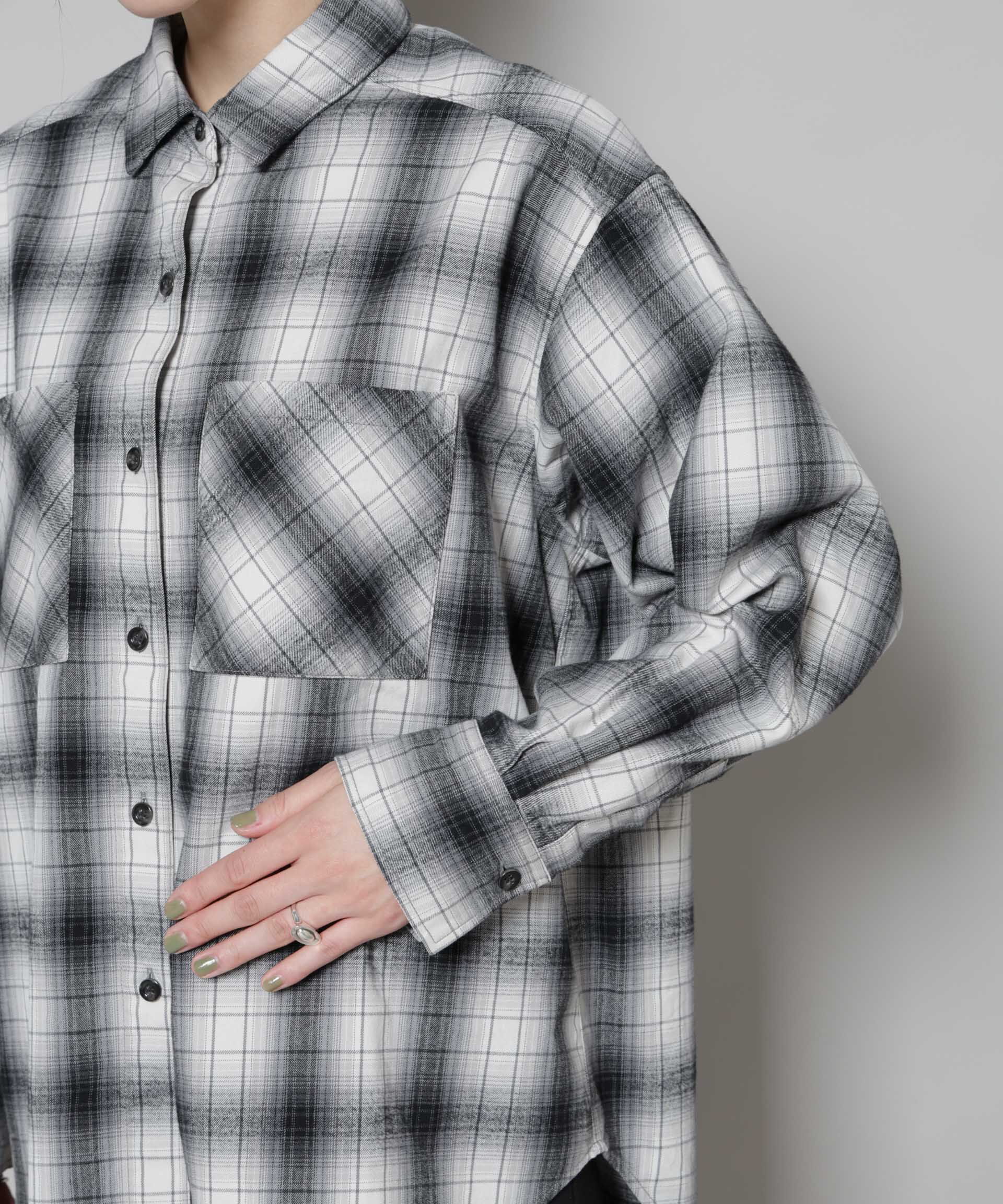 nano･universe「オンブレチェックオーバーネルシャツ」|シャツ・ブラウス|
