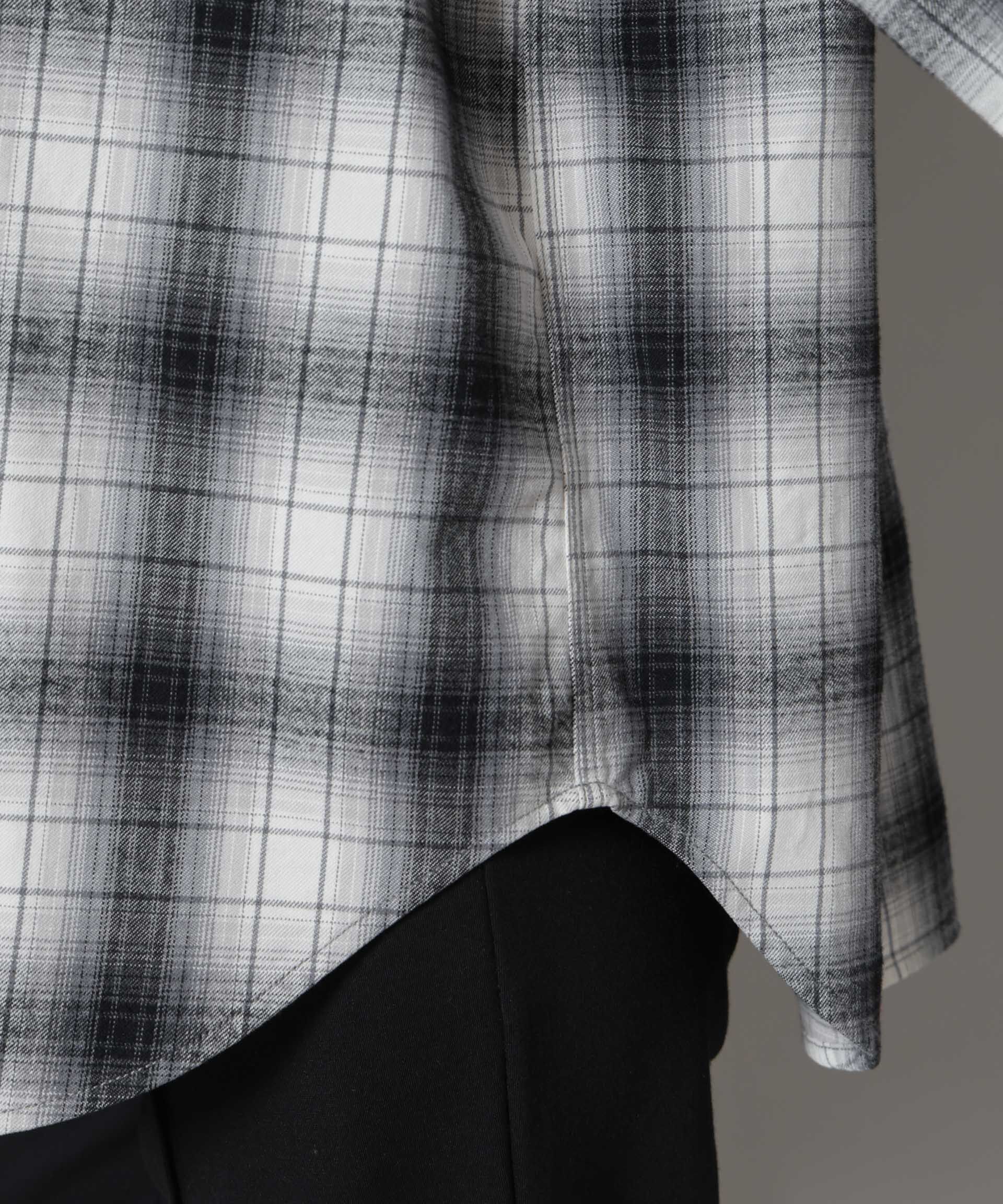 nano･universe「オンブレチェックオーバーネルシャツ」|シャツ・ブラウス|