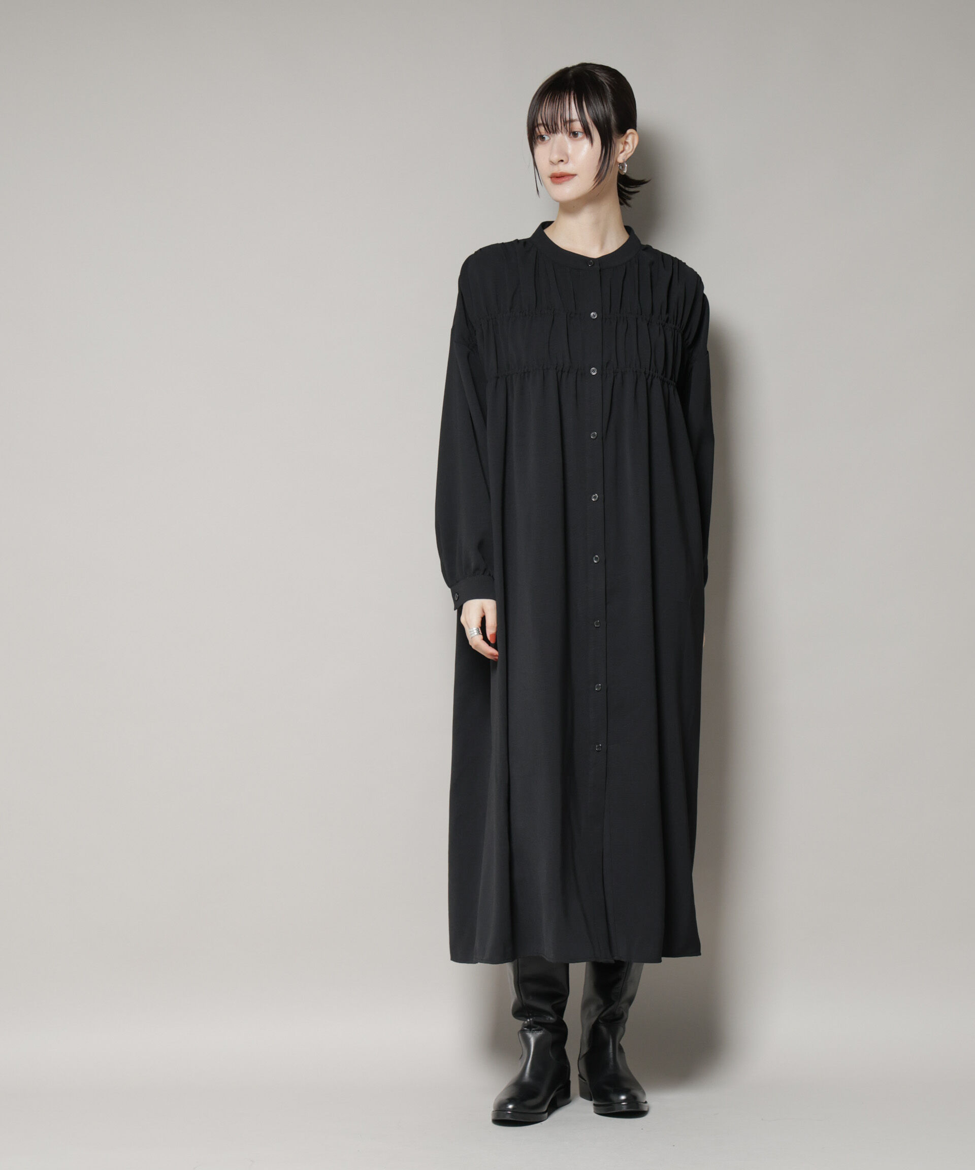 nano･universe「ギャザー切り替えデザインワンピース」|ワンピース|