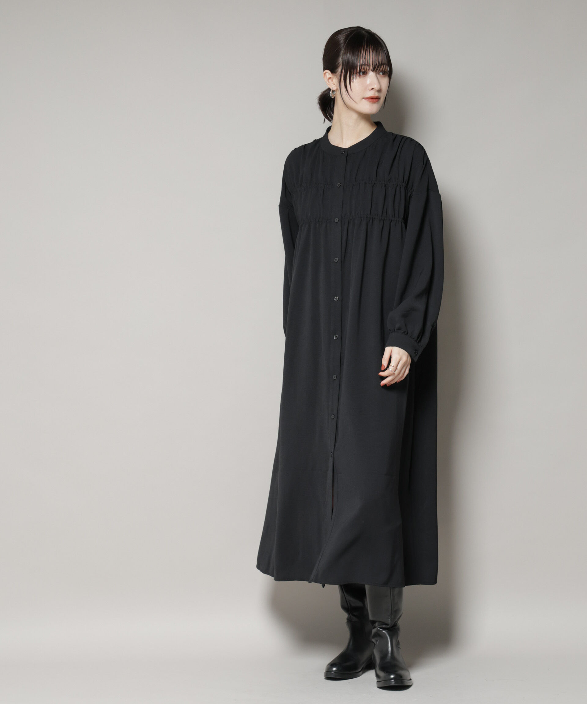 nano･universe「ギャザー切り替えデザインワンピース」|ワンピース|