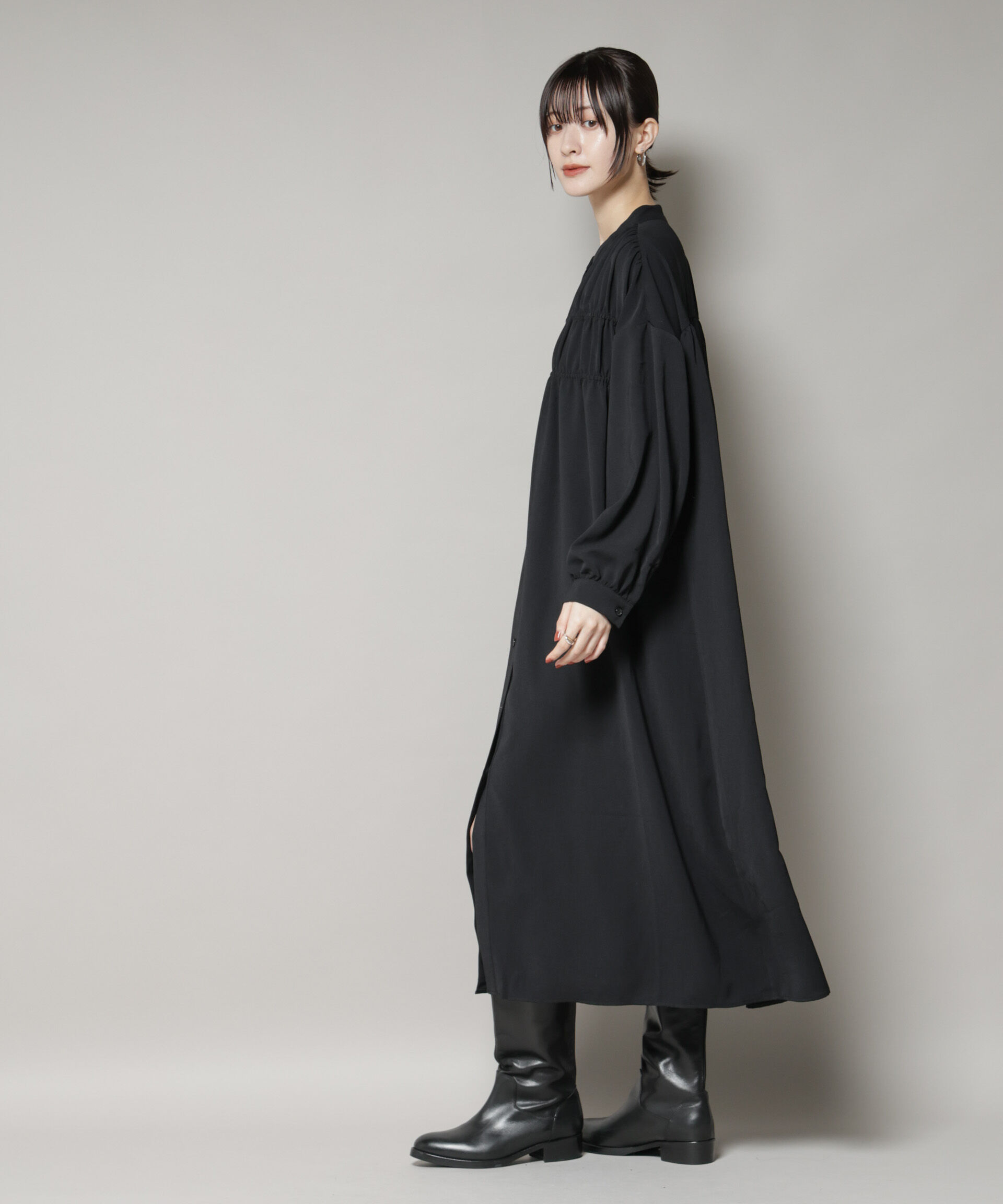 nano･universe「ギャザー切り替えデザインワンピース」|ワンピース|