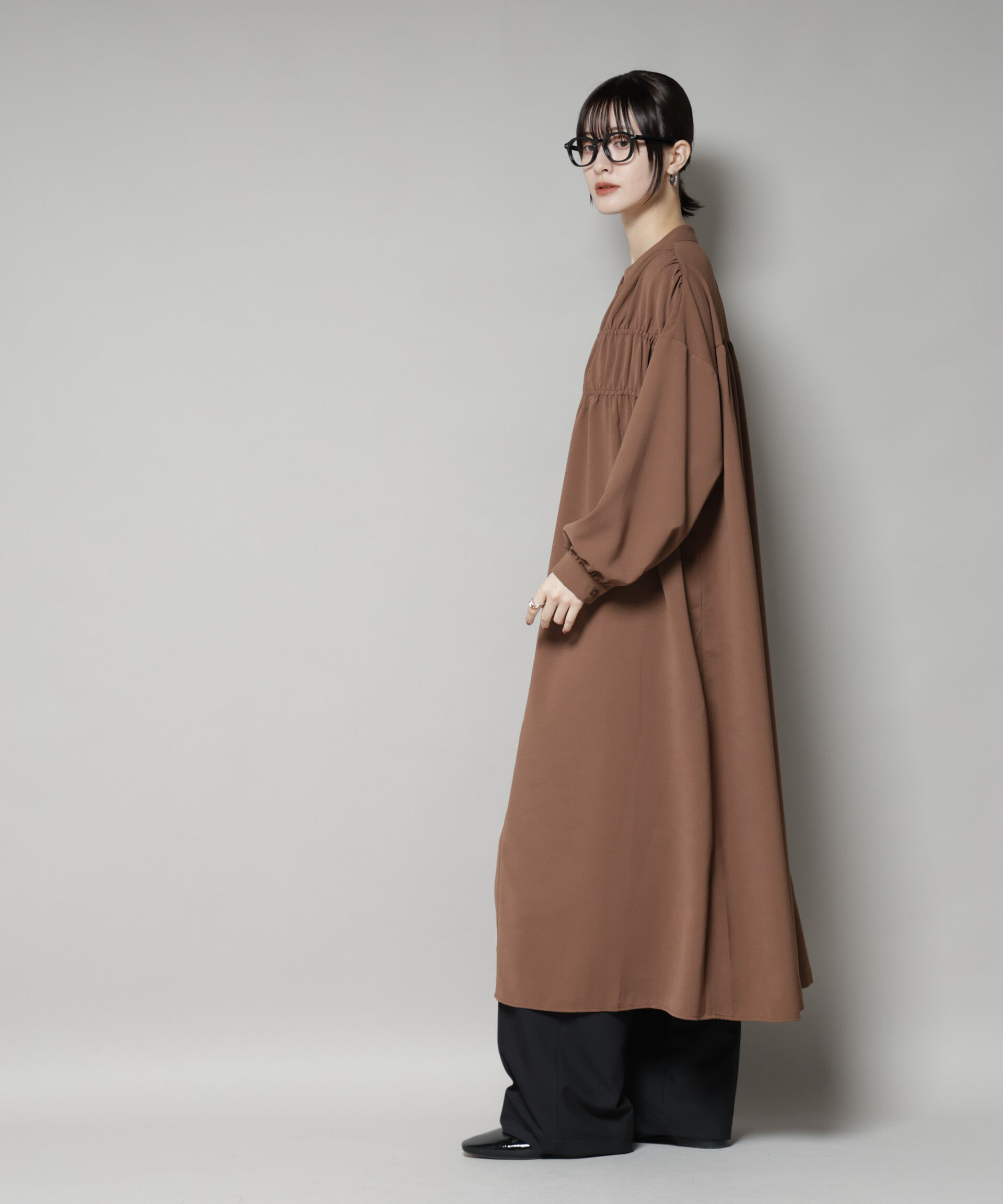 nano･universe「ギャザー切り替えデザインワンピース」|ワンピース|