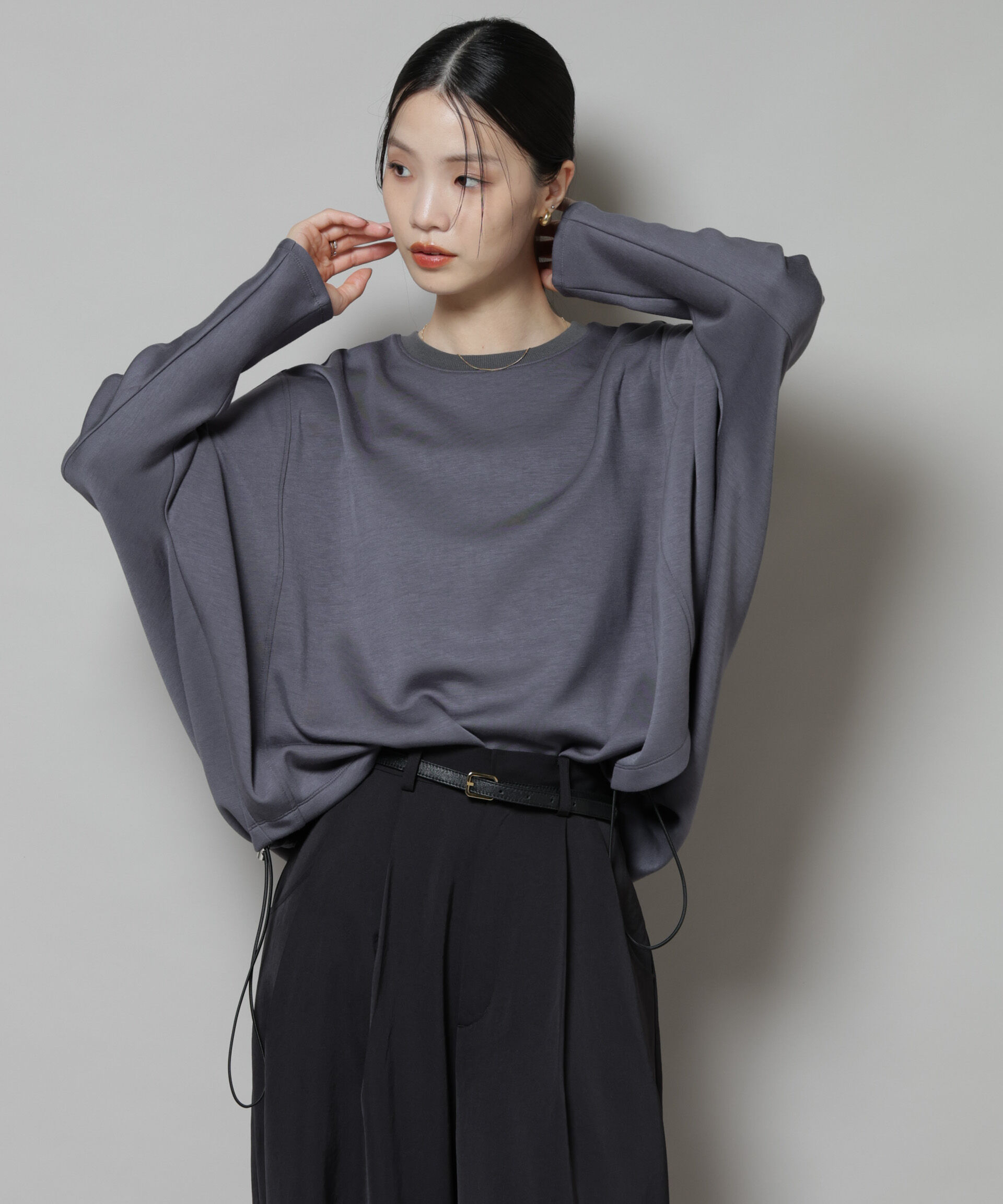 nano･universe「ドルマンスリーブバックドロストヘムカットプルオーバー」|Tシャツ・カットソー|