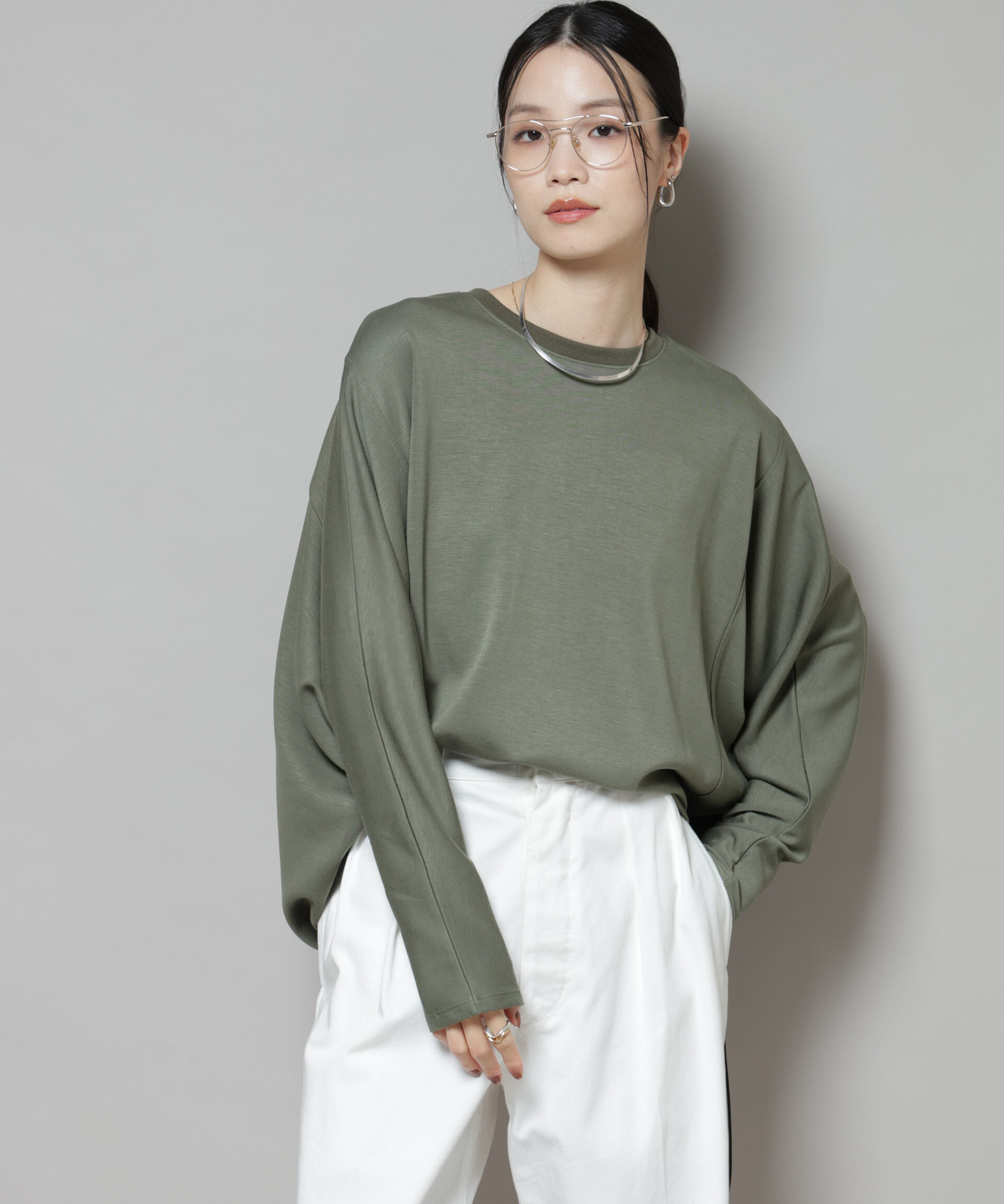 nano･universe「ドルマンスリーブバックドロストヘムカットプルオーバー」|Tシャツ・カットソー|