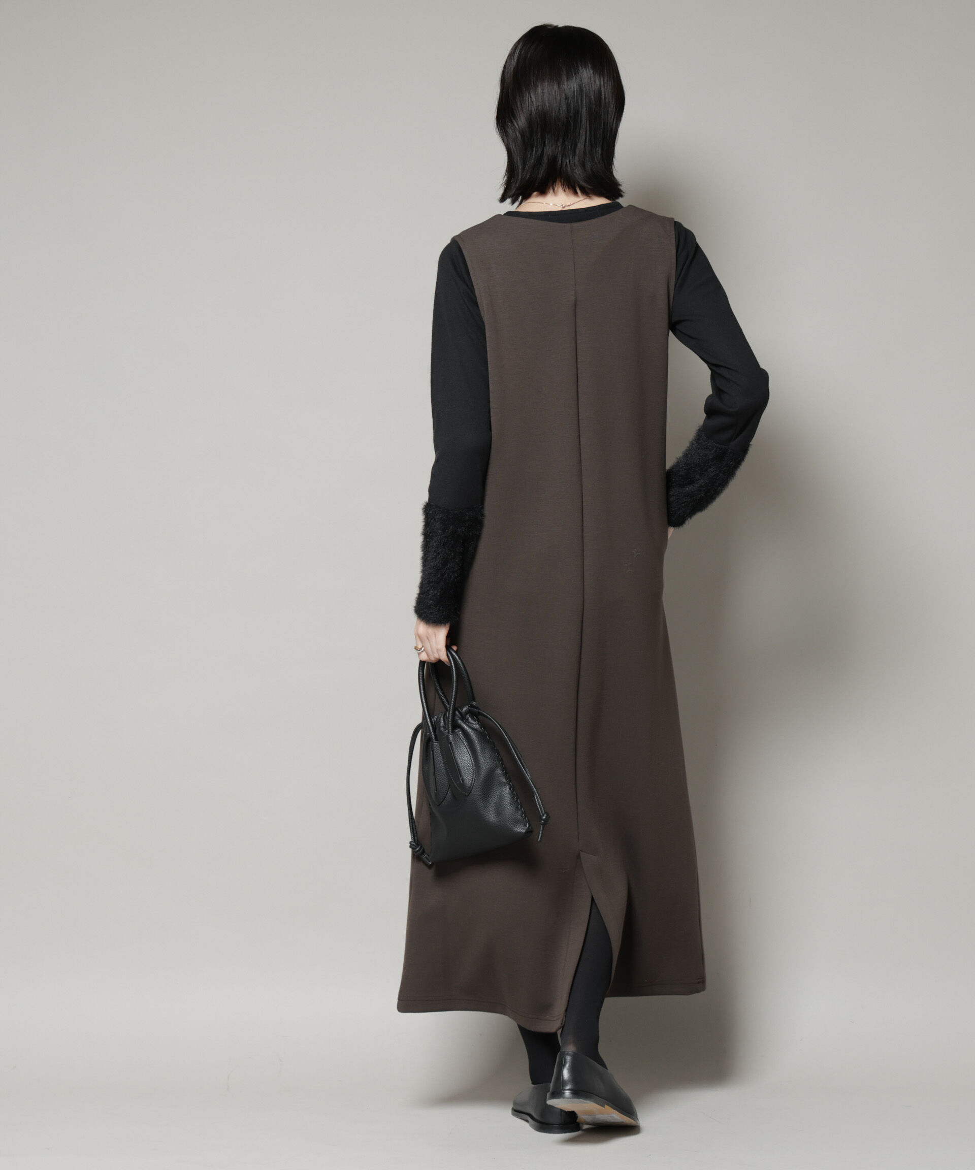 nano･universe「ジレワンピース&times;ファースリーブトップス アンサンブルセット」|ワンピース|