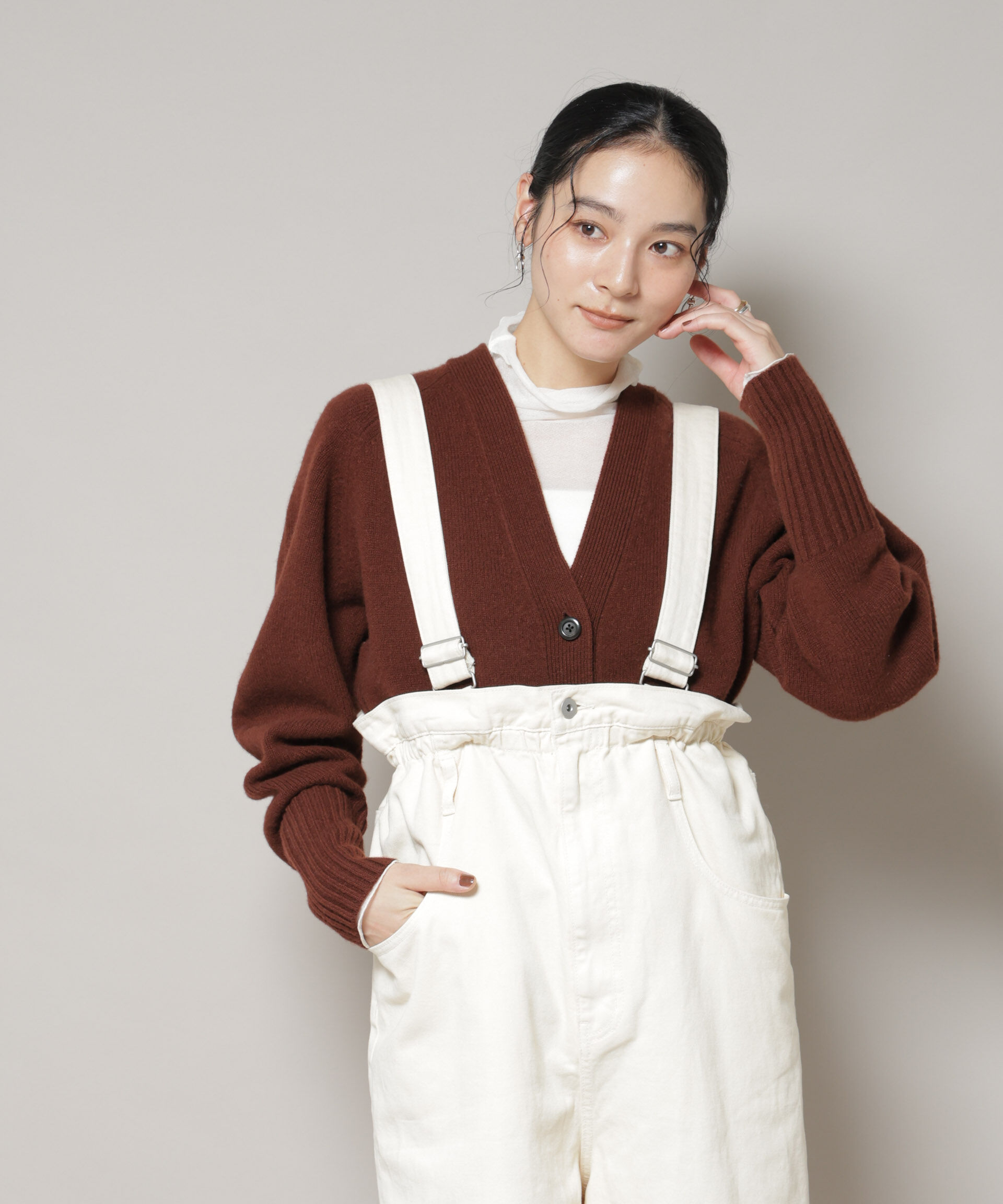 nano･universe「AQUAウールカシミヤVネックカーディガン」|ニット・セーター|