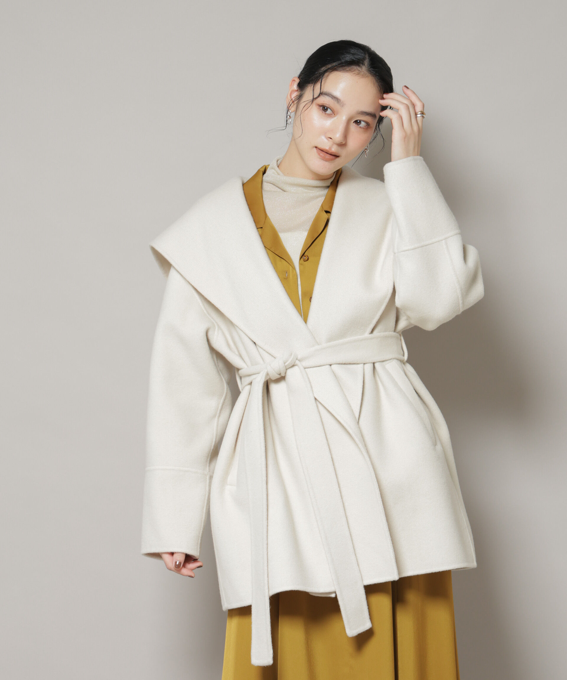 nano･universe「SUPER110blend リバーショールミディコート」|その他|アイボリー7