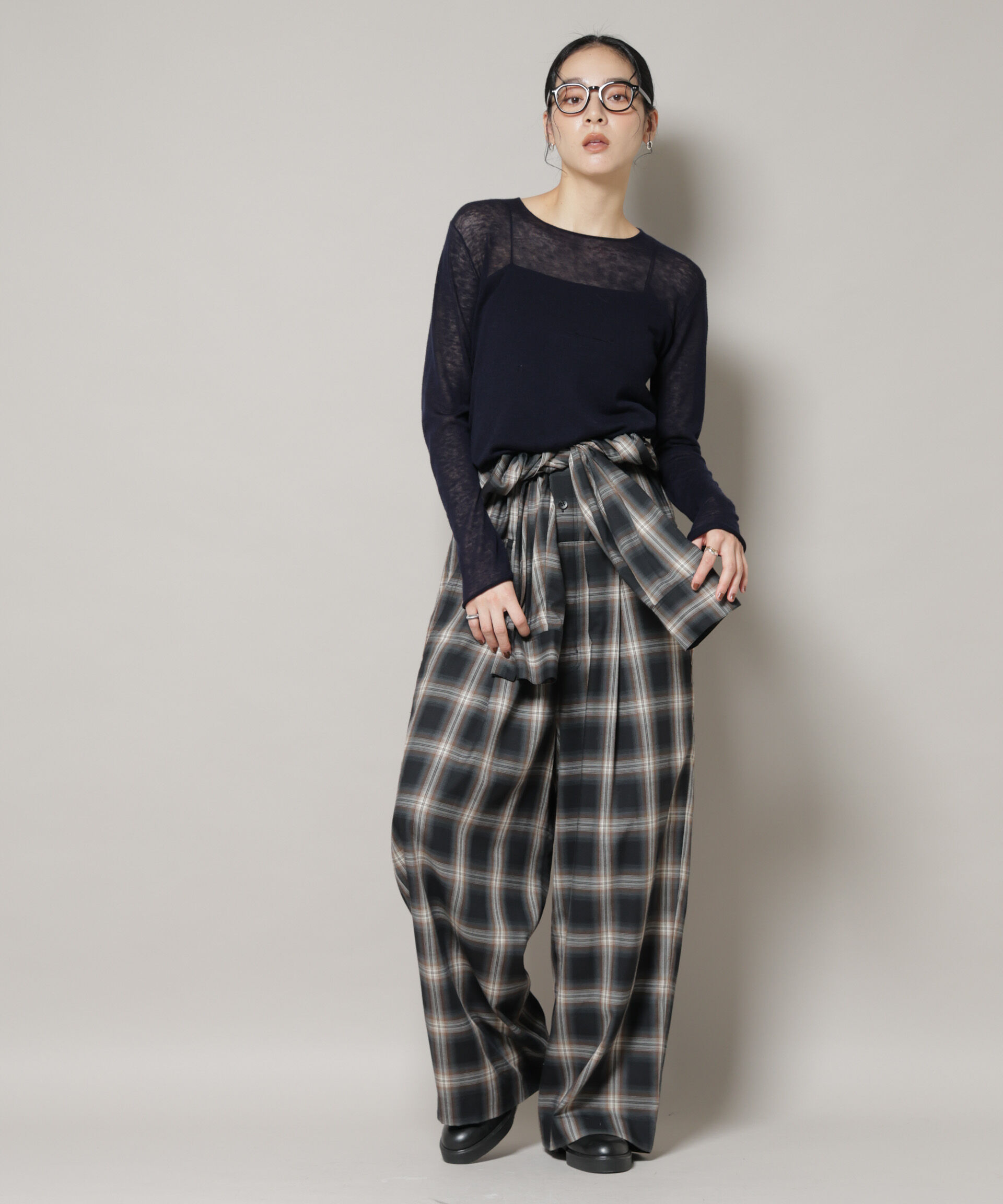 nano･universe「オンブレーチェックジャンプスーツ」|ワンピース|