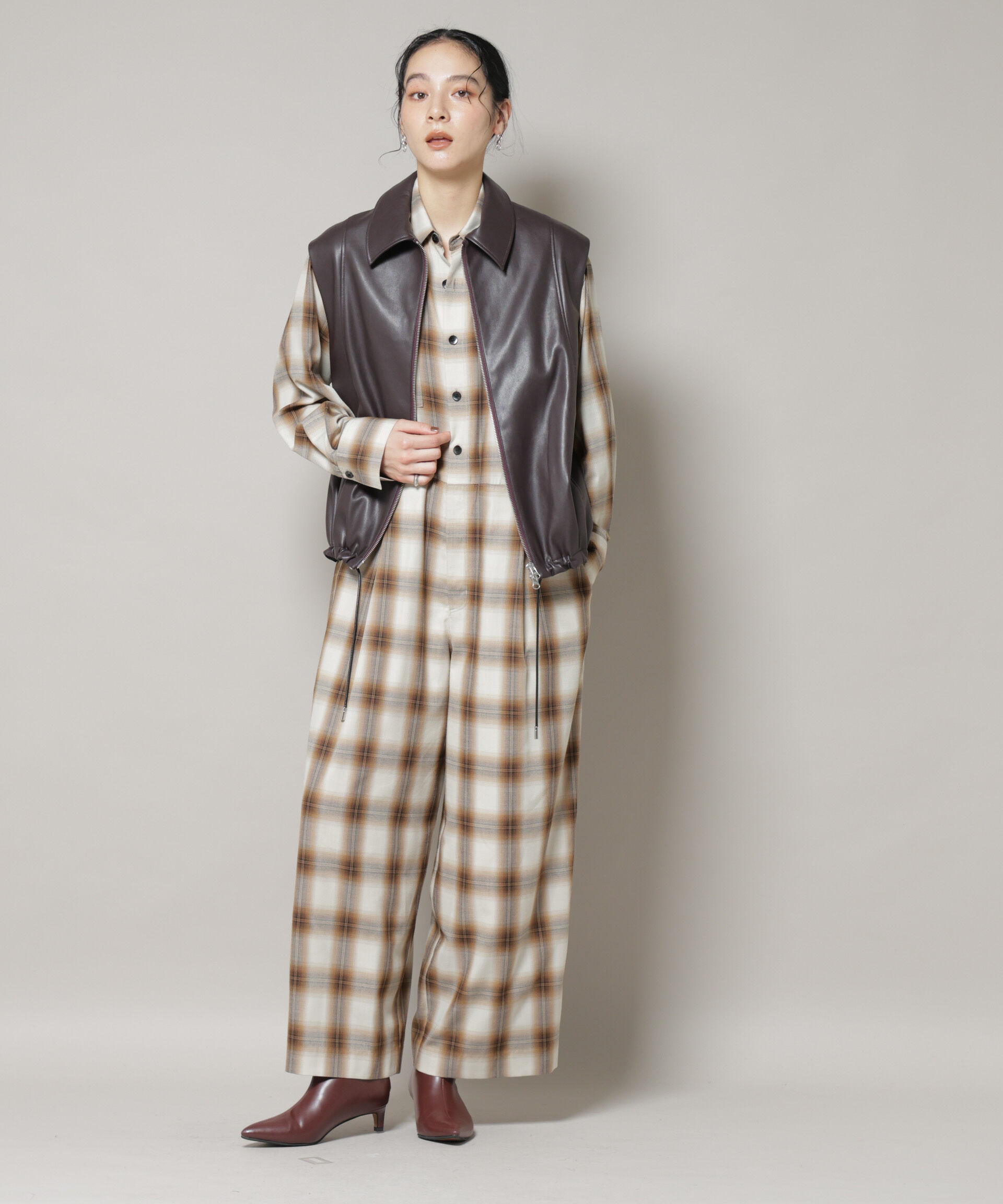 nano･universe「オンブレーチェックジャンプスーツ」|ワンピース|