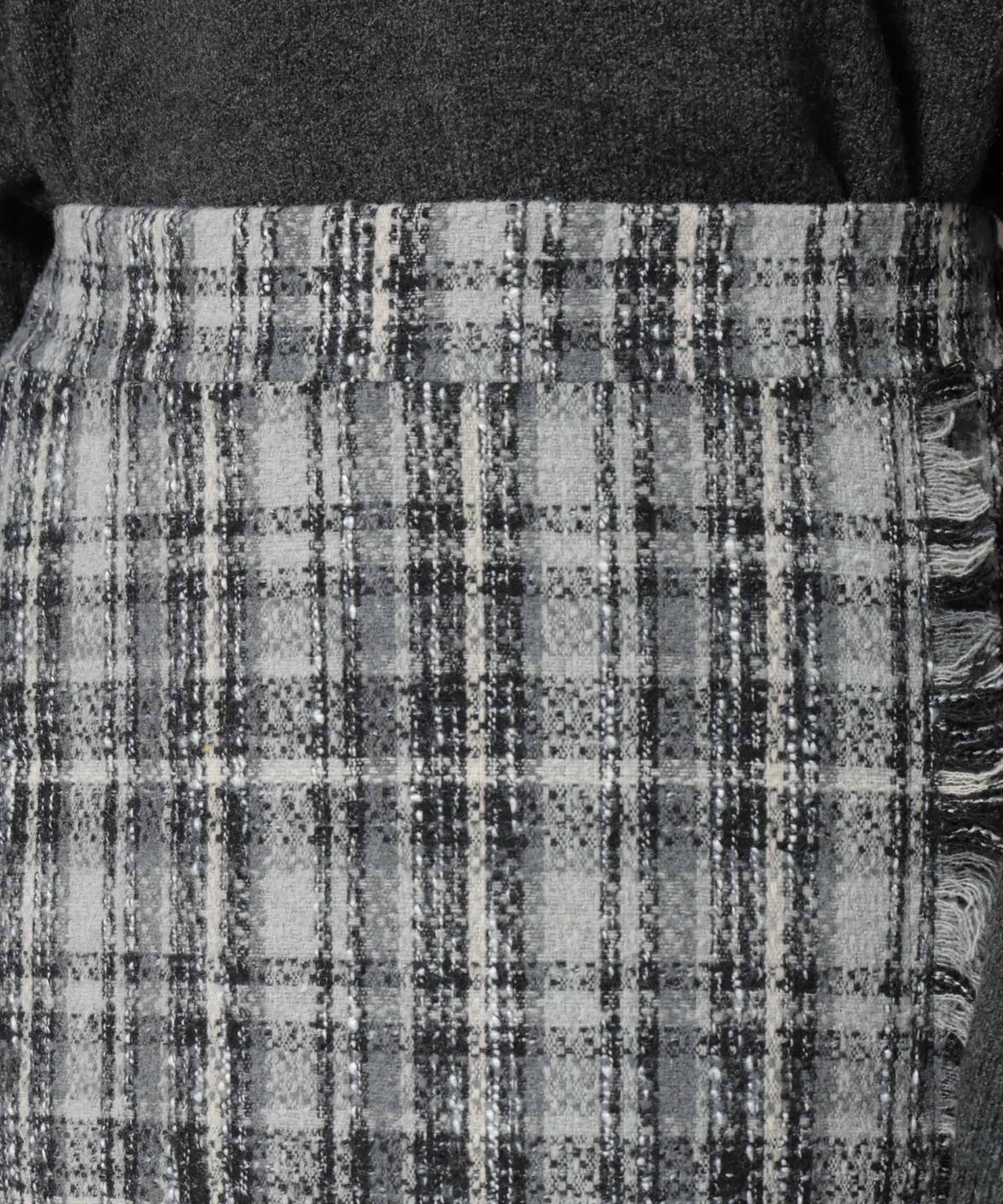 nano･universe「チェックフリンジラップ風スカート(セットアップ可)」|スカート|