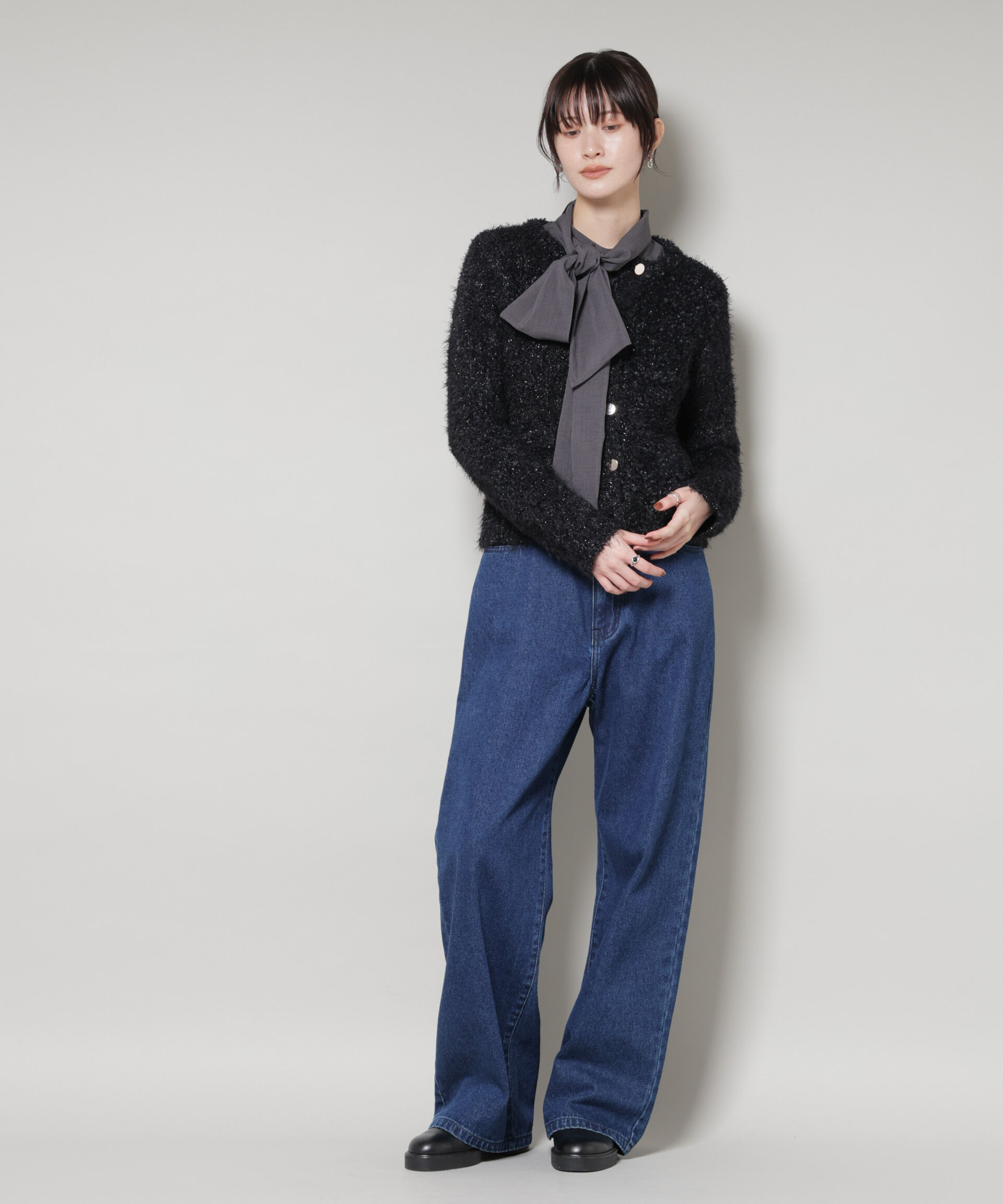 nano･universe「チュールシャギークルーネックニットカーディガン」|ニット・セーター|