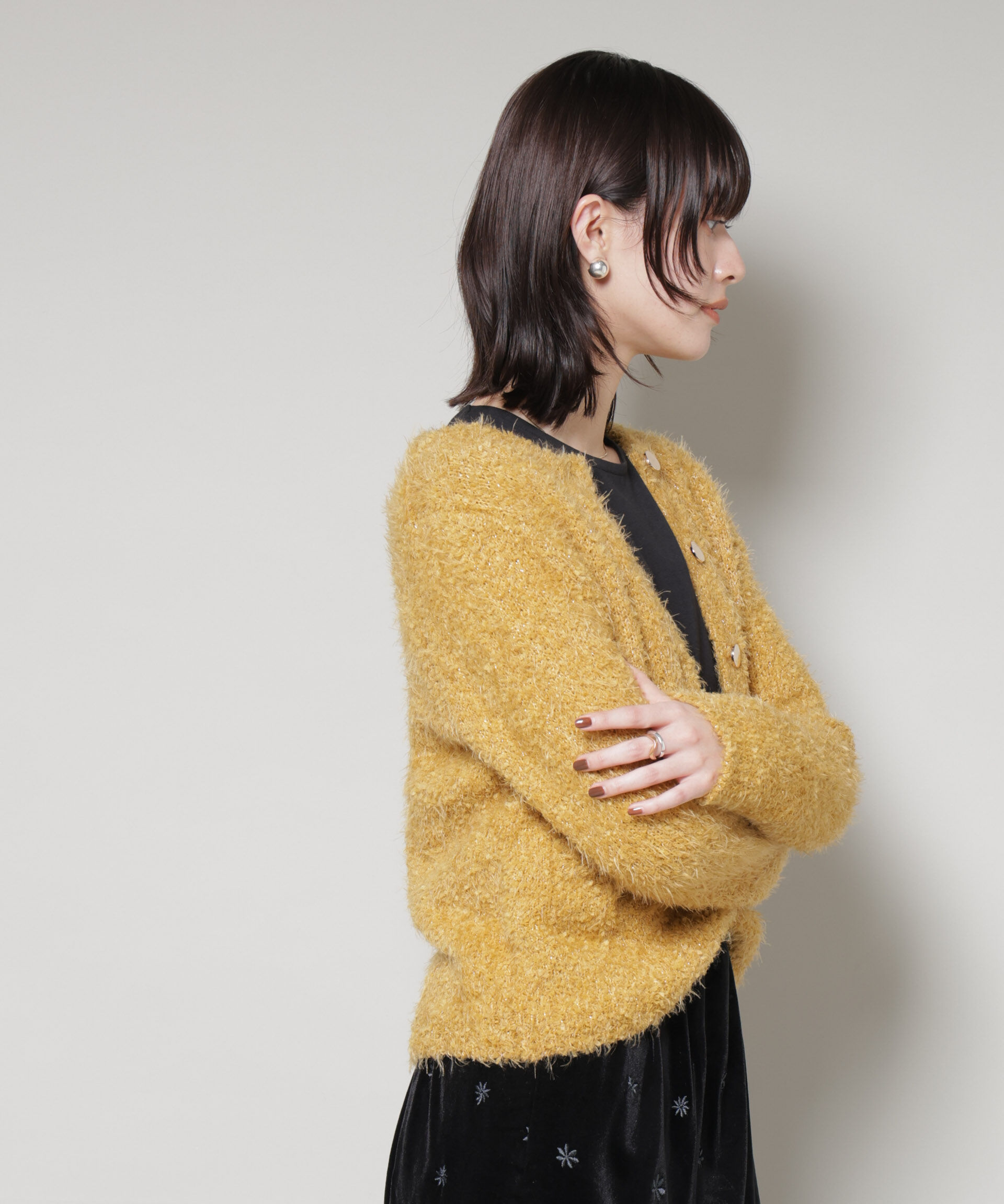 nano･universe「チュールシャギークルーネックニットカーディガン」|ニット・セーター|