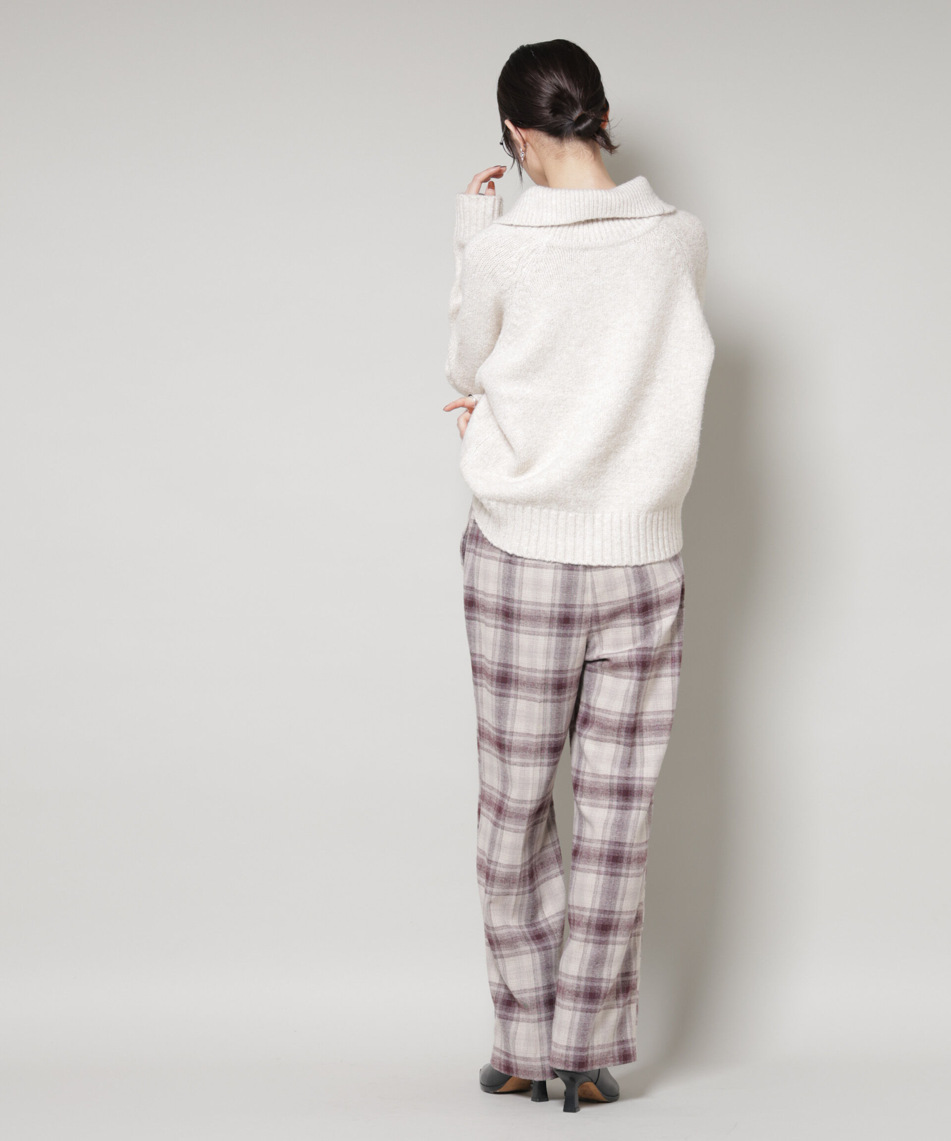 nano･universe「オンブレーチェックタックパンツ(セットアップ可)」|チノ|