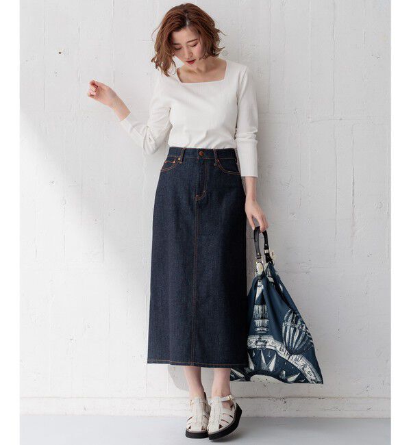 23区「【洗える】コンパクトリブ スクエアネック カットソー」|Tシャツ・カットソー|