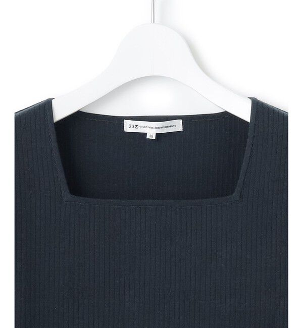 23区「【洗える】コンパクトリブ スクエアネック カットソー」|Tシャツ・カットソー|