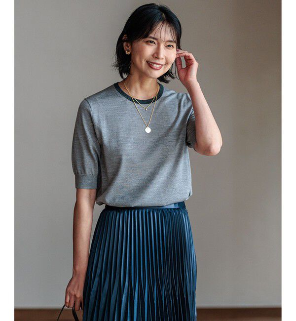 23区「【洗える】サステナブルウール 半袖 ニット」|ニット・セーター|ﾗｲﾄｸﾞﾚ