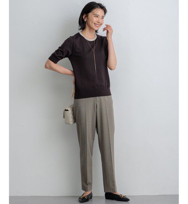 23区「【洗える】サステナブルウール 半袖 ニット」|ニット・セーター|