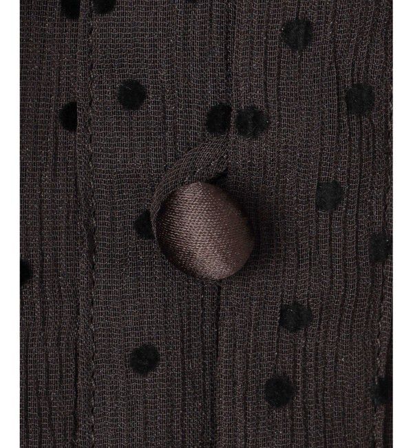 23区「【洗える】ドットフロッキー ボリュームスリーブ ブラウス」|シャツ・ブラウス|