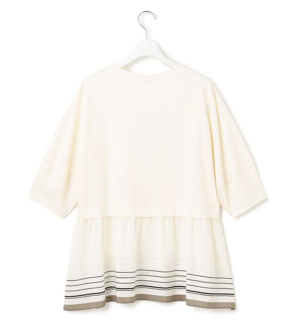 23区「【汗じみ防止加工】スカーフプリントコンビ ヘムデザイン チュニック」|Tシャツ・カットソー|