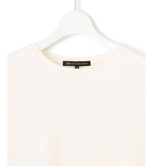 23区「【汗じみ防止加工】スカーフプリントコンビ ヘムデザイン チュニック」|Tシャツ・カットソー|