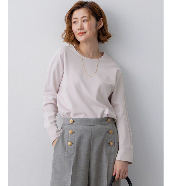 23区「バックボタン TEEブラウス」|シャツ・ブラウス|ピンク系