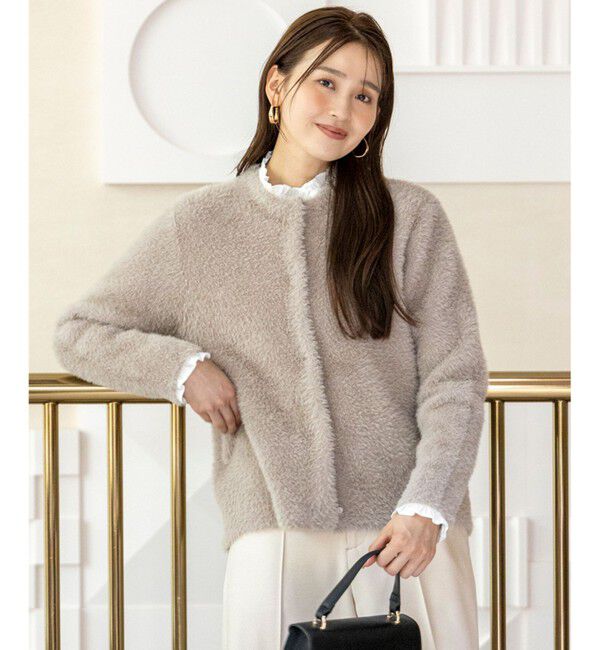 ANY SIS「フェザーニット ジャケット」|カーディガン|