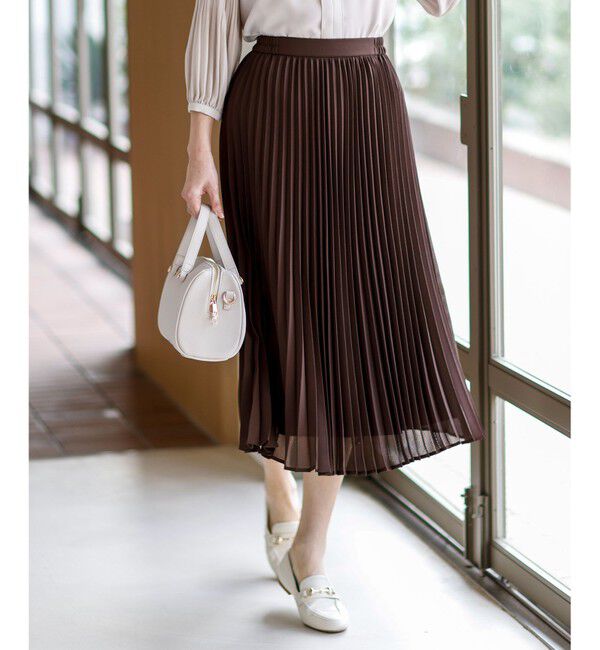 ANY SIS「エアリープリーツ スカート」|スカート|ブラウン