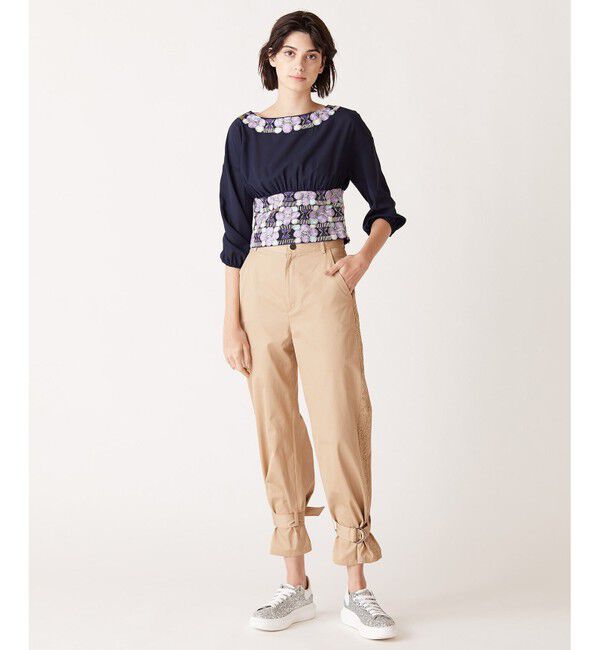 GRACE CONTINENTAL「サイドレースパンツ」|チノ|