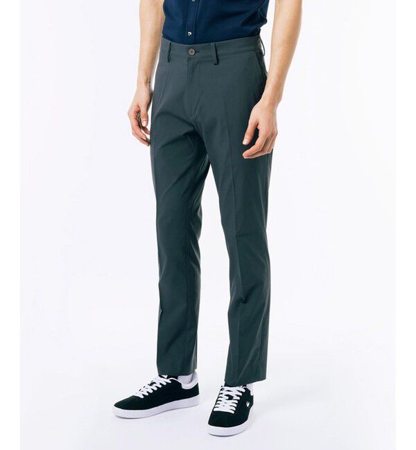 LACOSTE「撥水 オックスフォード ストレッチ センタークリース スラックス」|スラックス|チャコールグレー